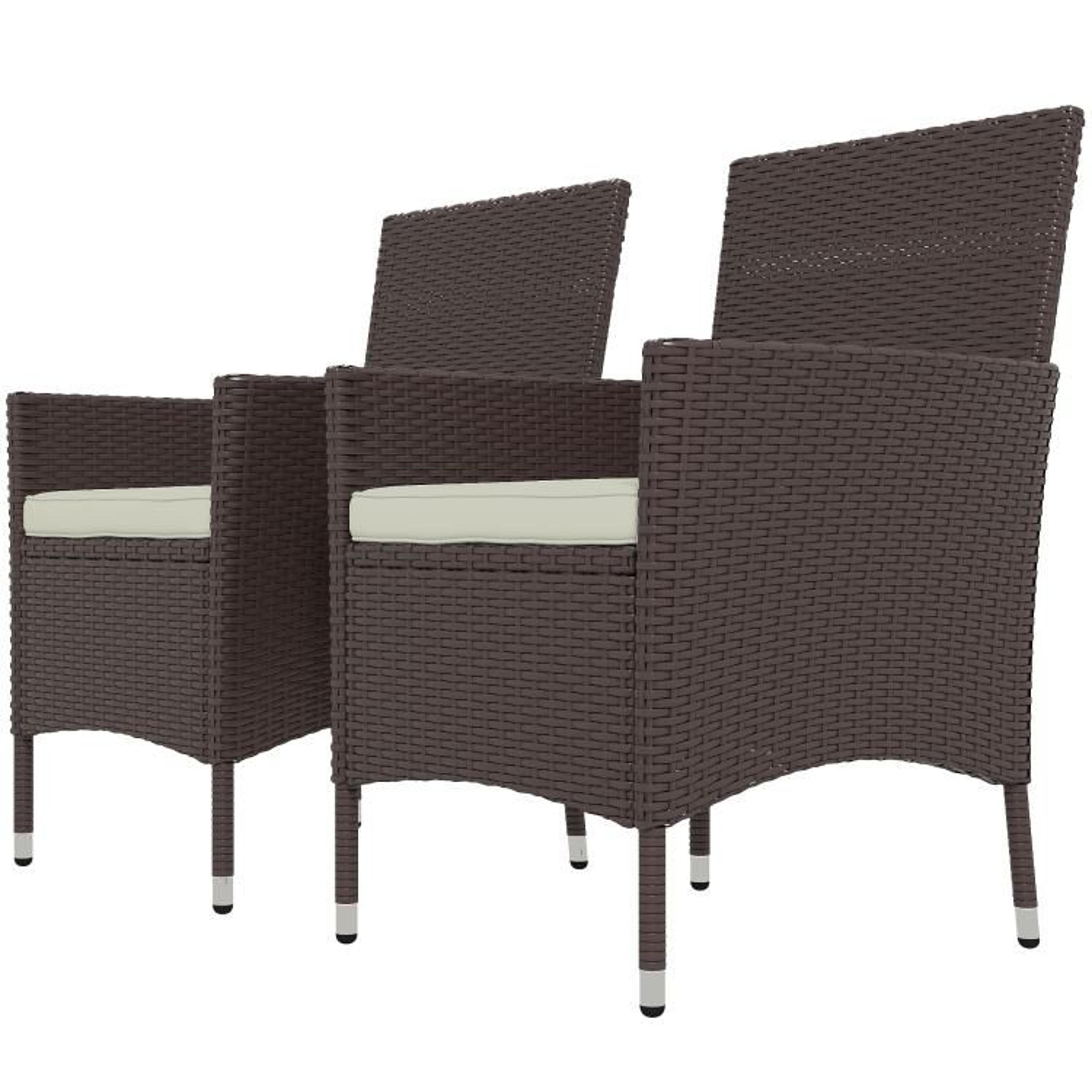 Outdoor Wicker Dining Chairs Set Of 2 With Cushions  Dark Coffee 1