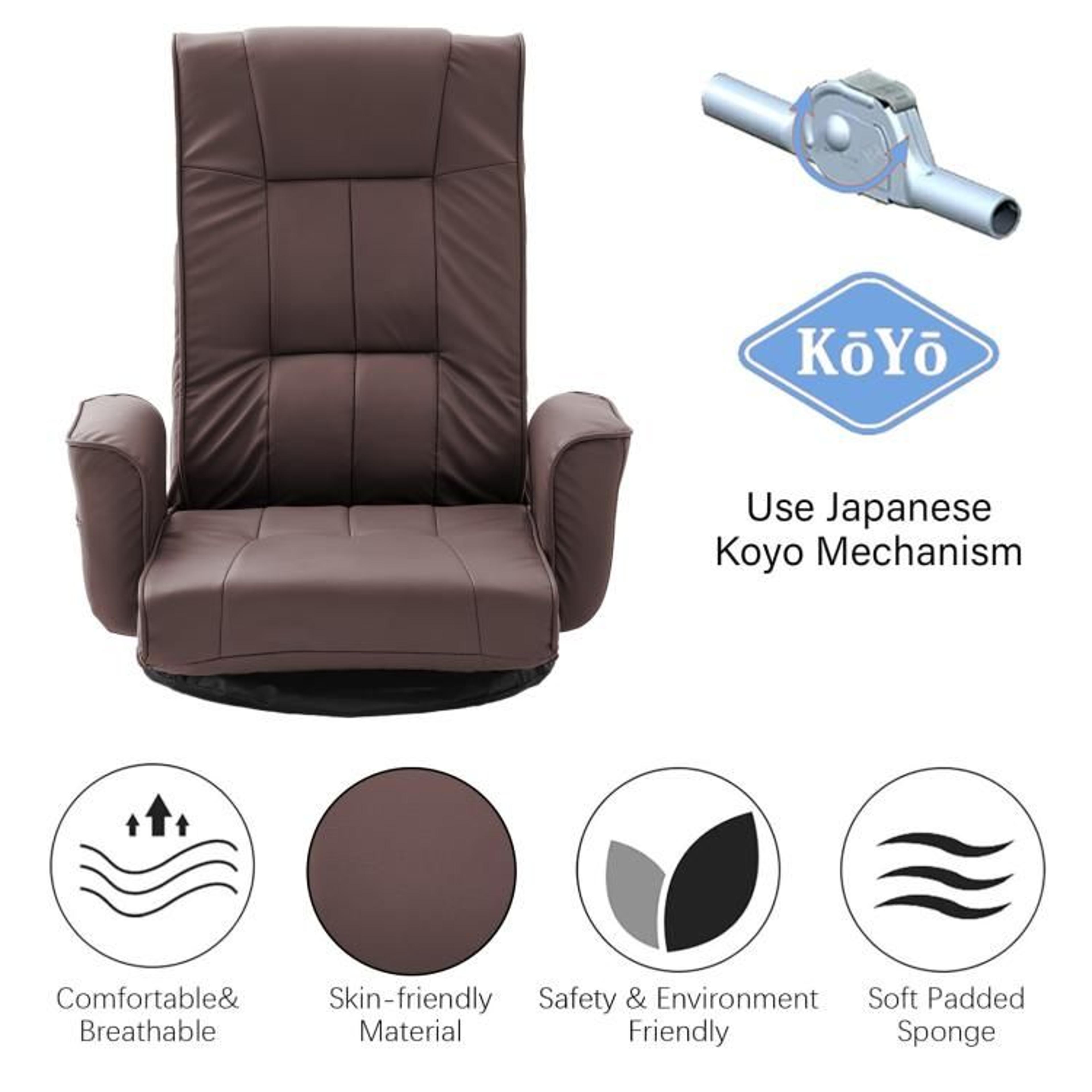 360 Swivel Floor Gaming Chair With 14Position Adjustable Backrest And Armrests 4