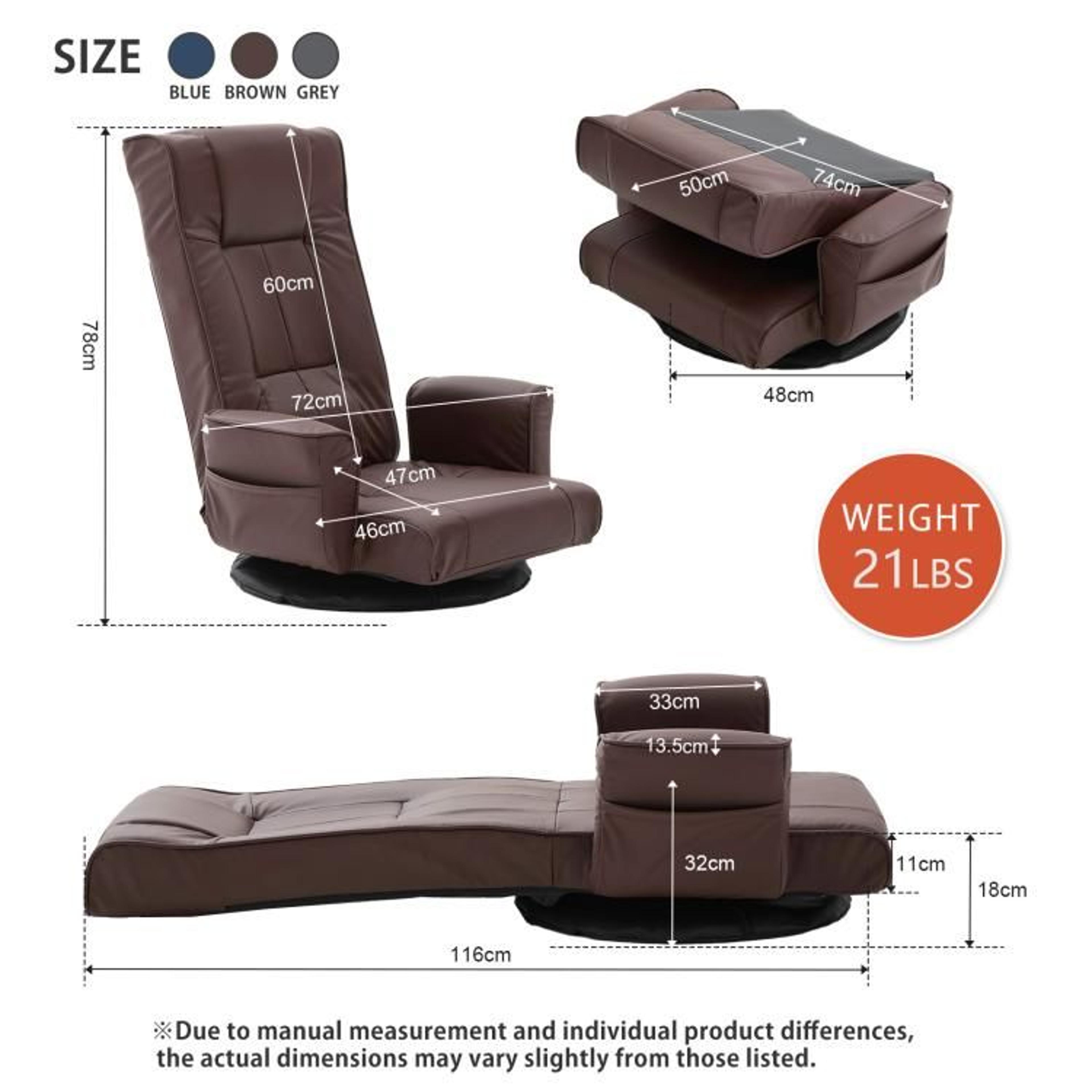 360 Swivel Floor Gaming Chair With 14Position Adjustable Backrest And Armrests 3