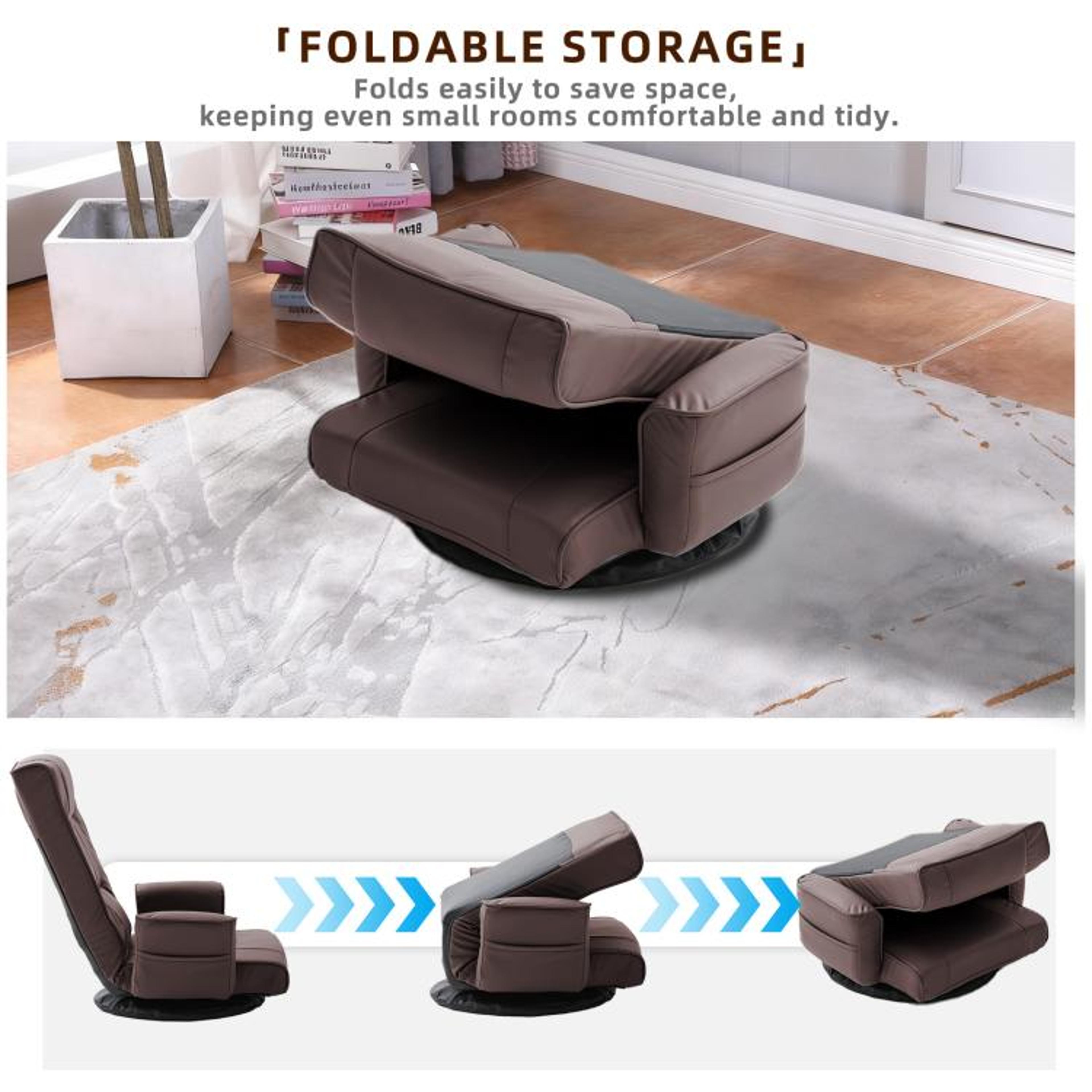 360 Swivel Floor Gaming Chair With 14Position Adjustable Backrest And Armrests 6