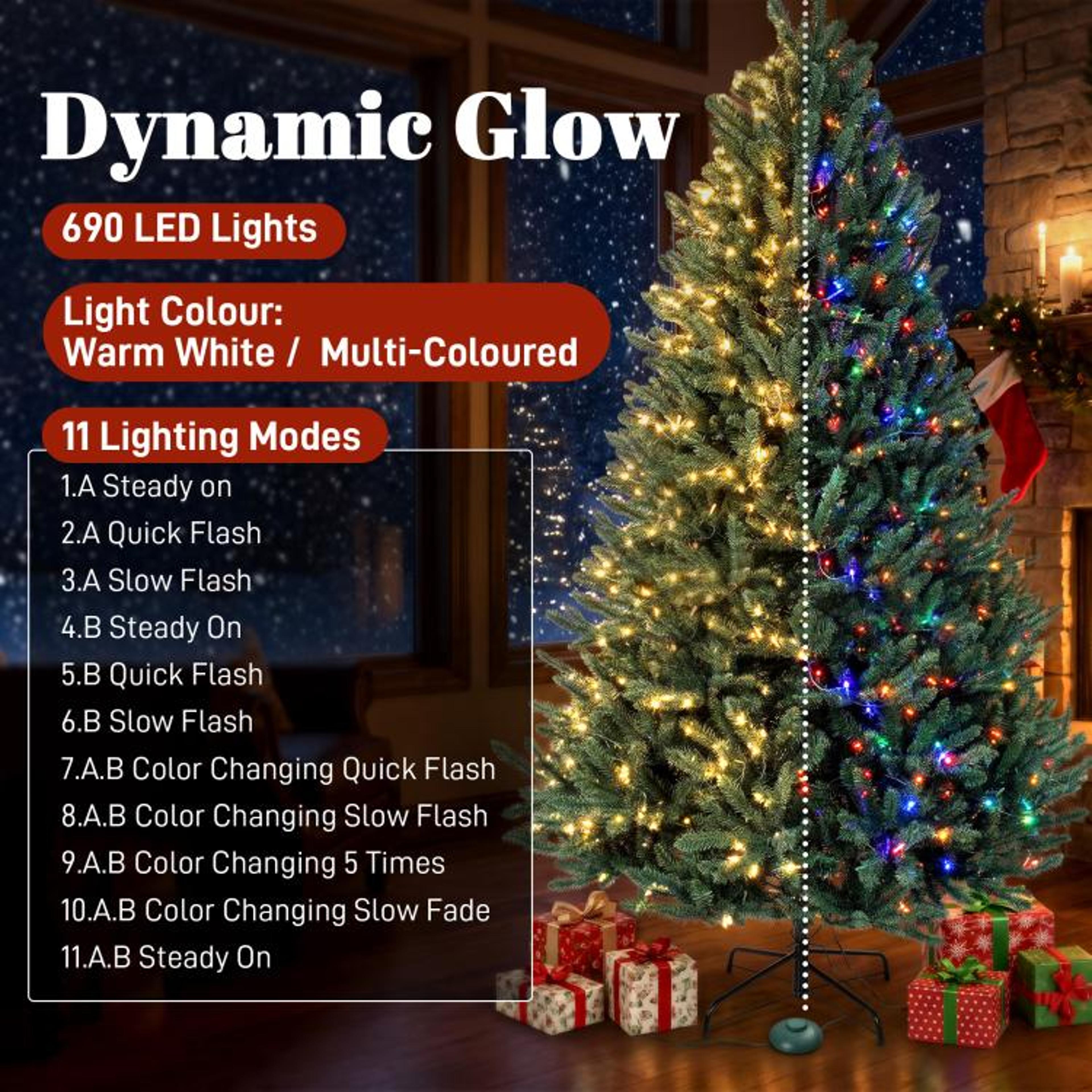 75 Ft PreLit Colorado Blue Spruce Artificial Christmas Tree With Easy Plug LED Lights 6