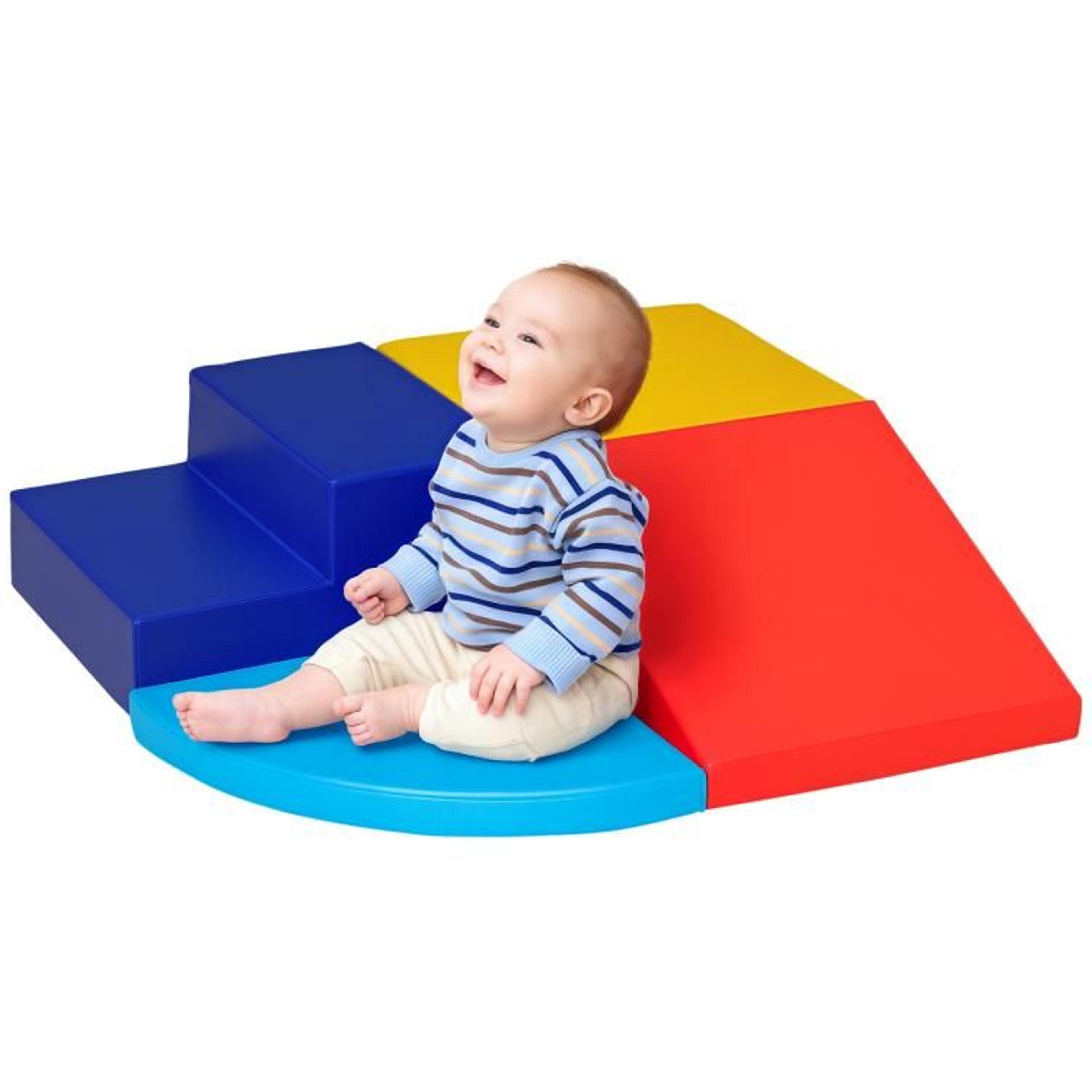 4-piece foam climbing blocks for toddlers with soft play ramp and slide