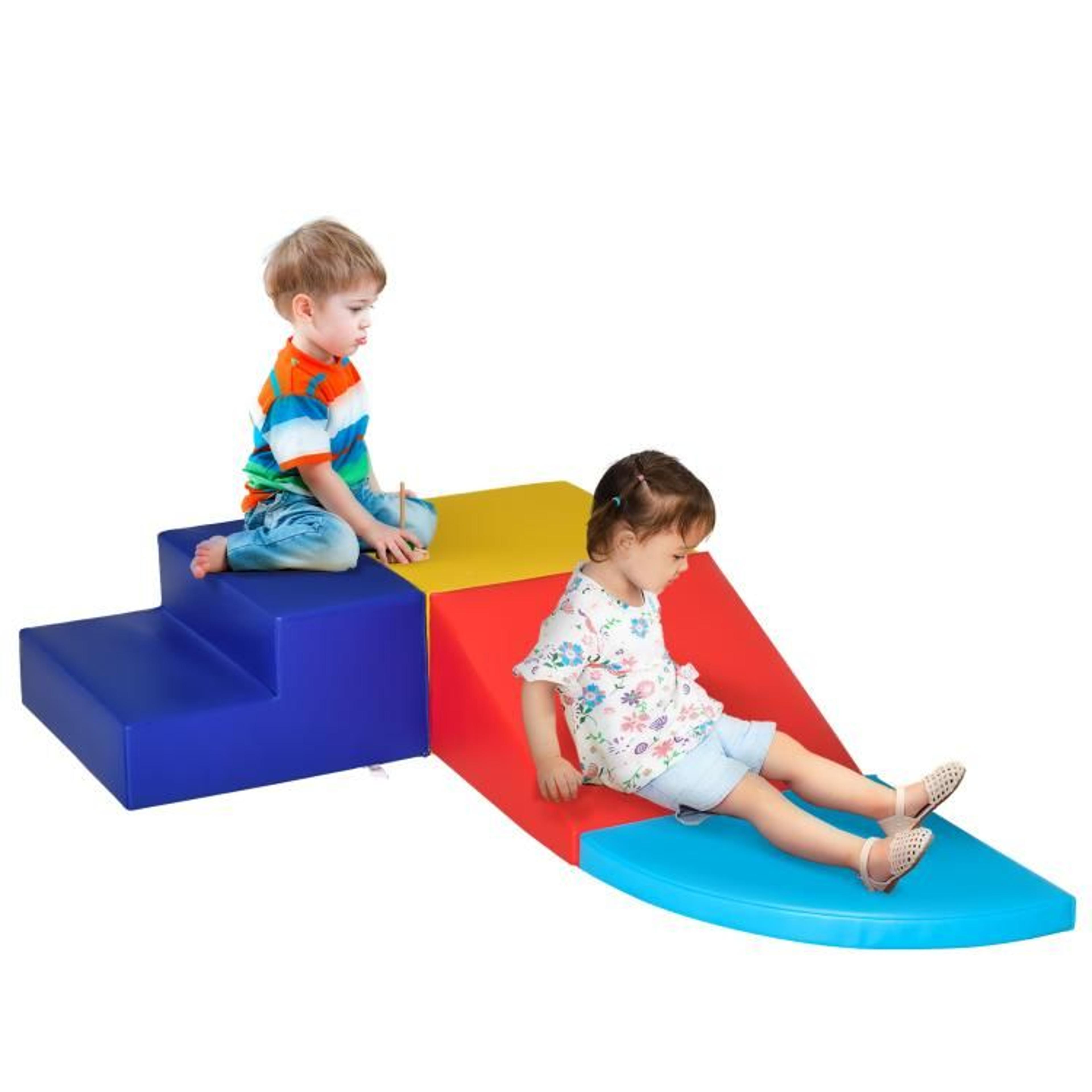 4Piece Foam Climbing Blocks For Toddlers With Soft Play Ramp And Slide 1