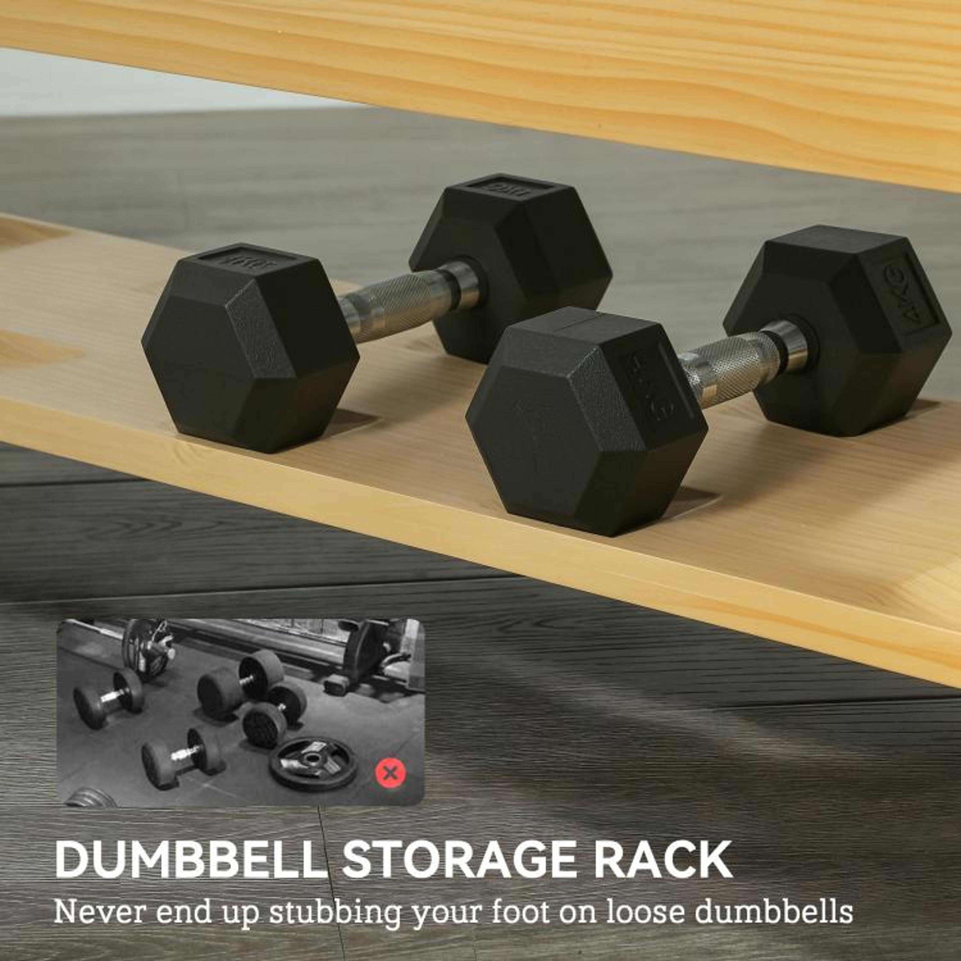 Adjustable Weight Bench With Dumbbell Rack And Beech Wood Frame For Home Gym 6