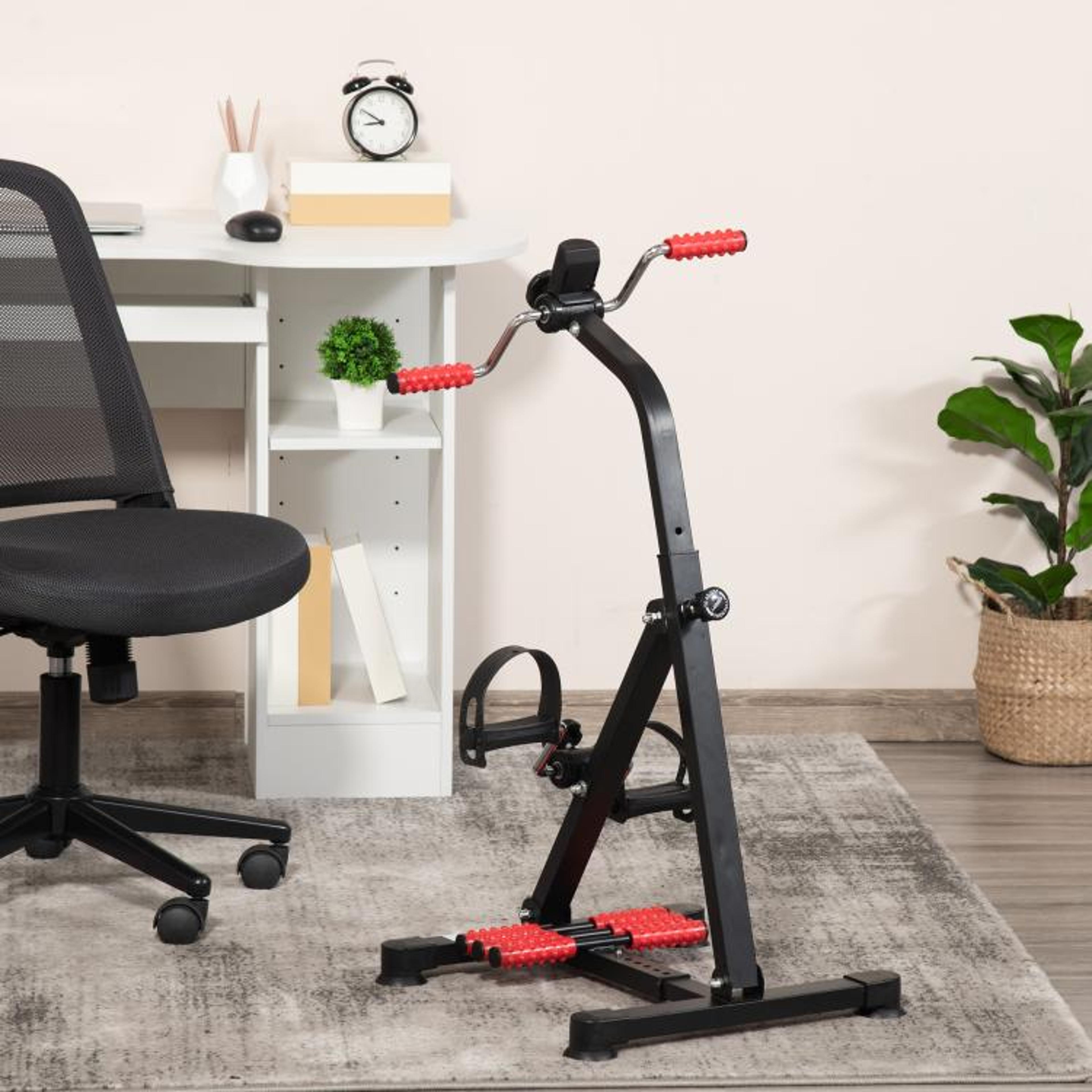 Adjustable Pedal Exerciser For Seniors With LCD Display And Foot Massage Rollers 2