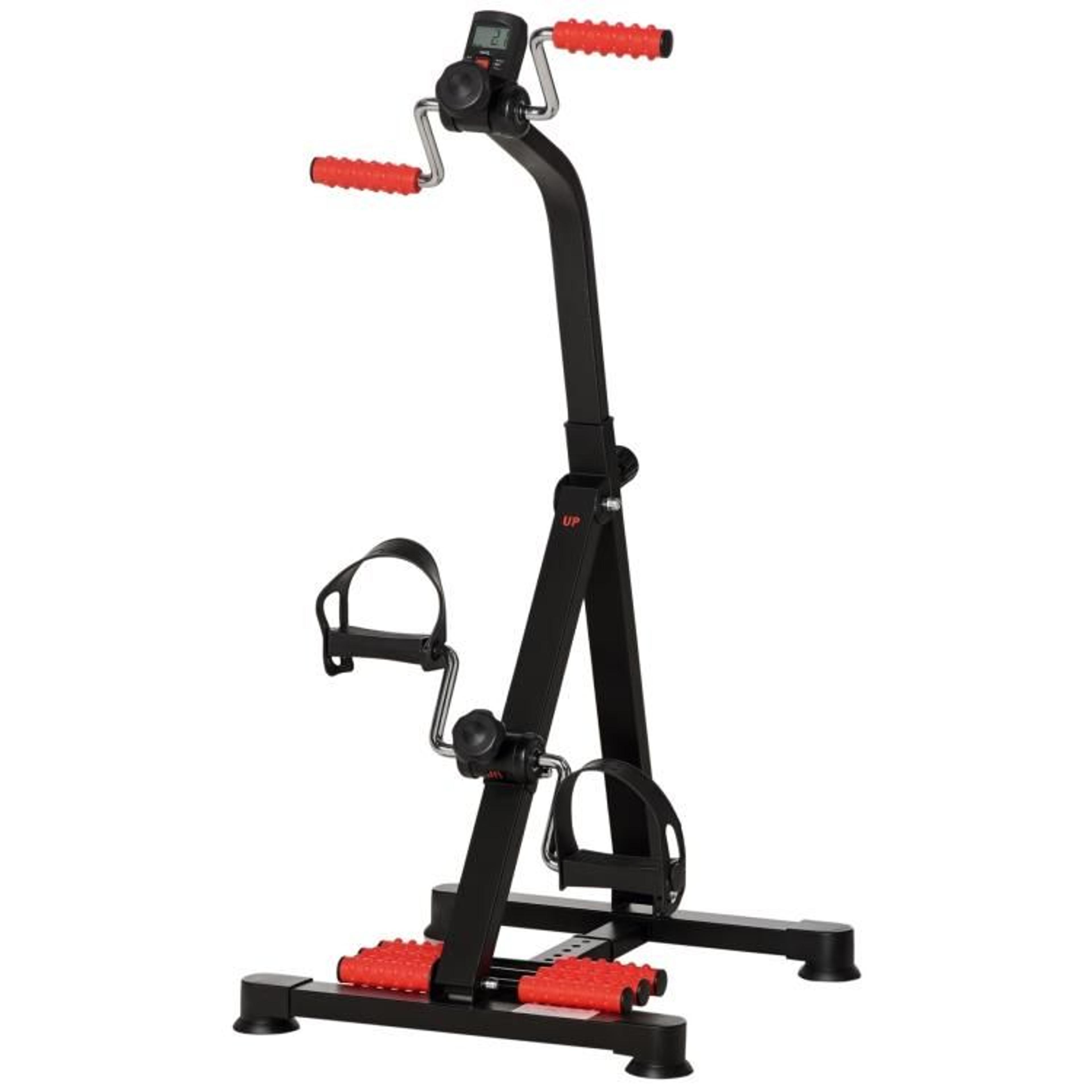 adjustable pedal exerciser for seniors with lcd display and foot massage rollers