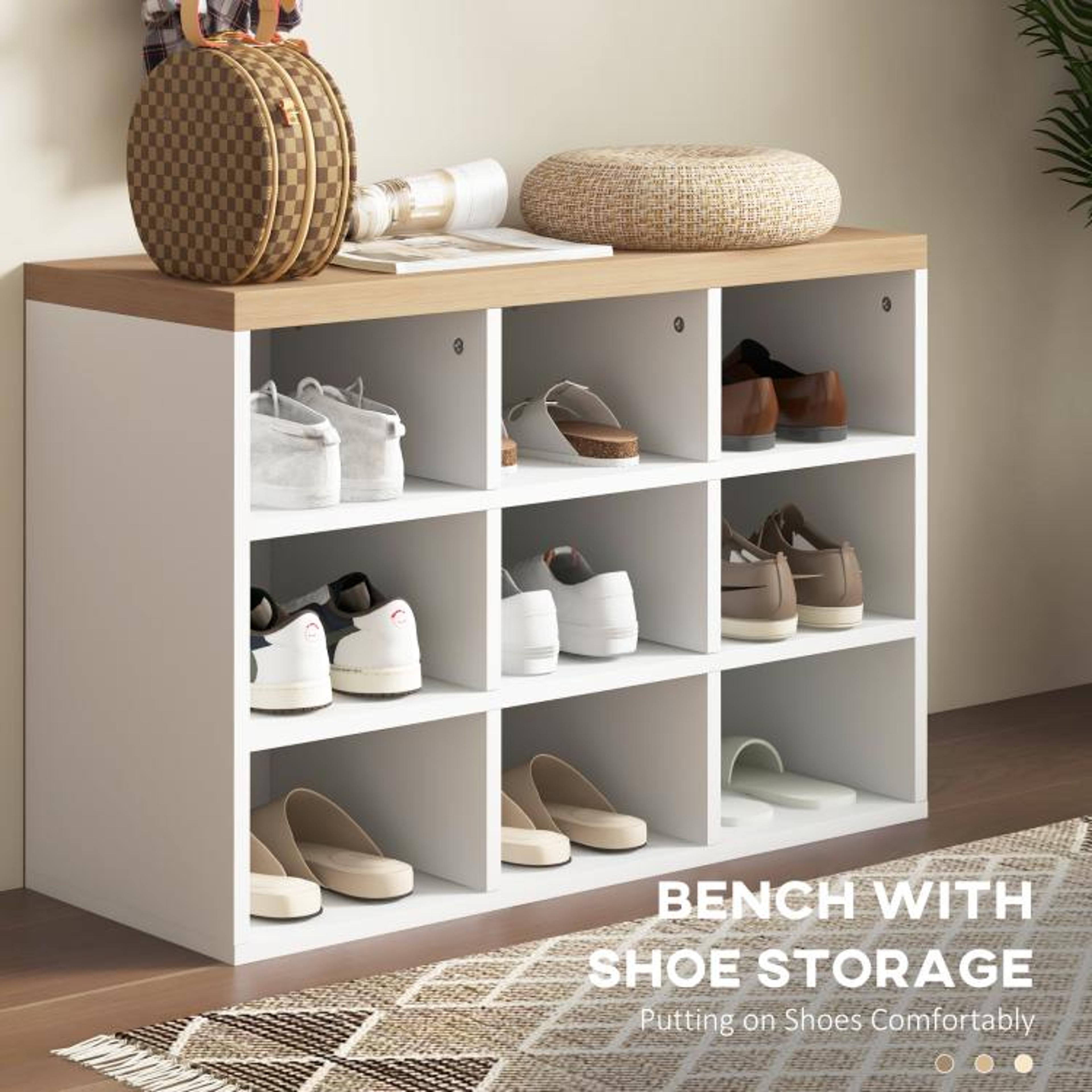 2in1 Coat Rack And Shoe Storage Bench With 5 Hooks And 9Pair Shoe Rack 5