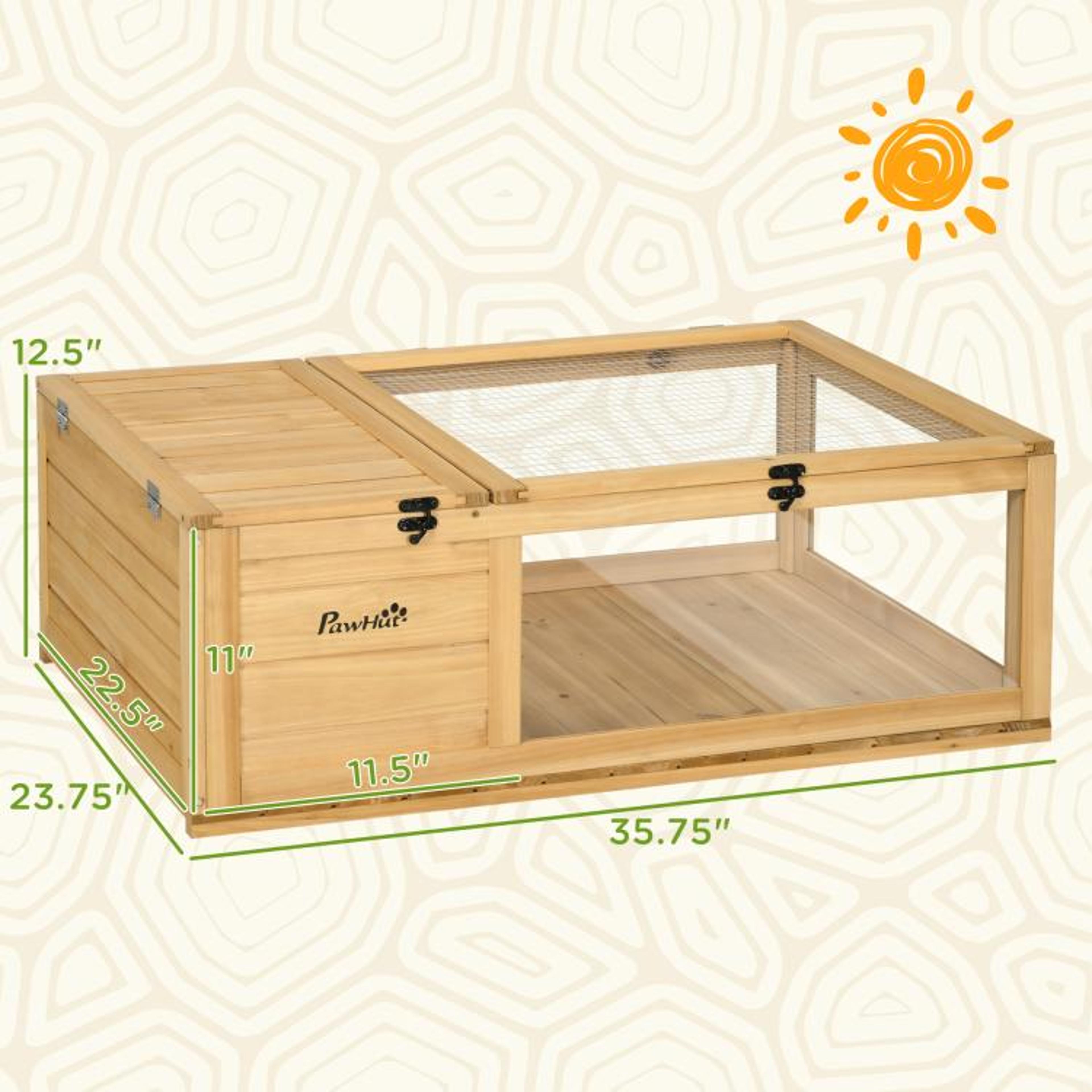Wooden Turtle Habitat With Top Access And Expandable Side Panels 4