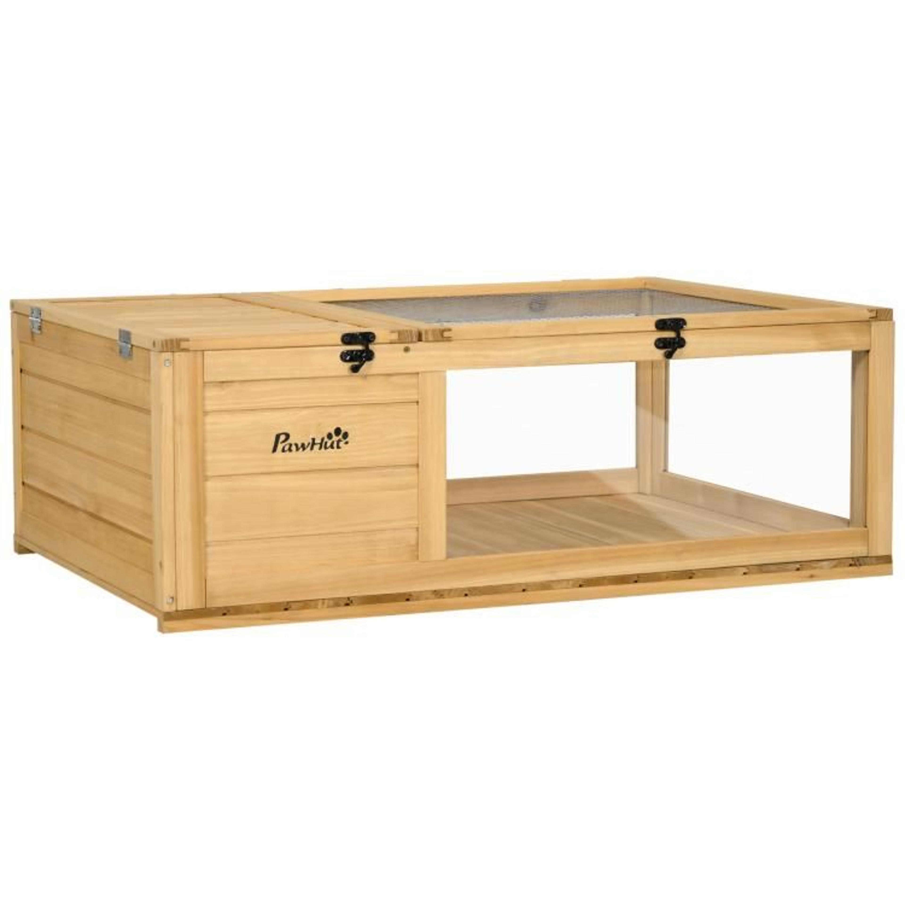 Wooden Turtle Habitat With Top Access And Expandable Side Panels 3