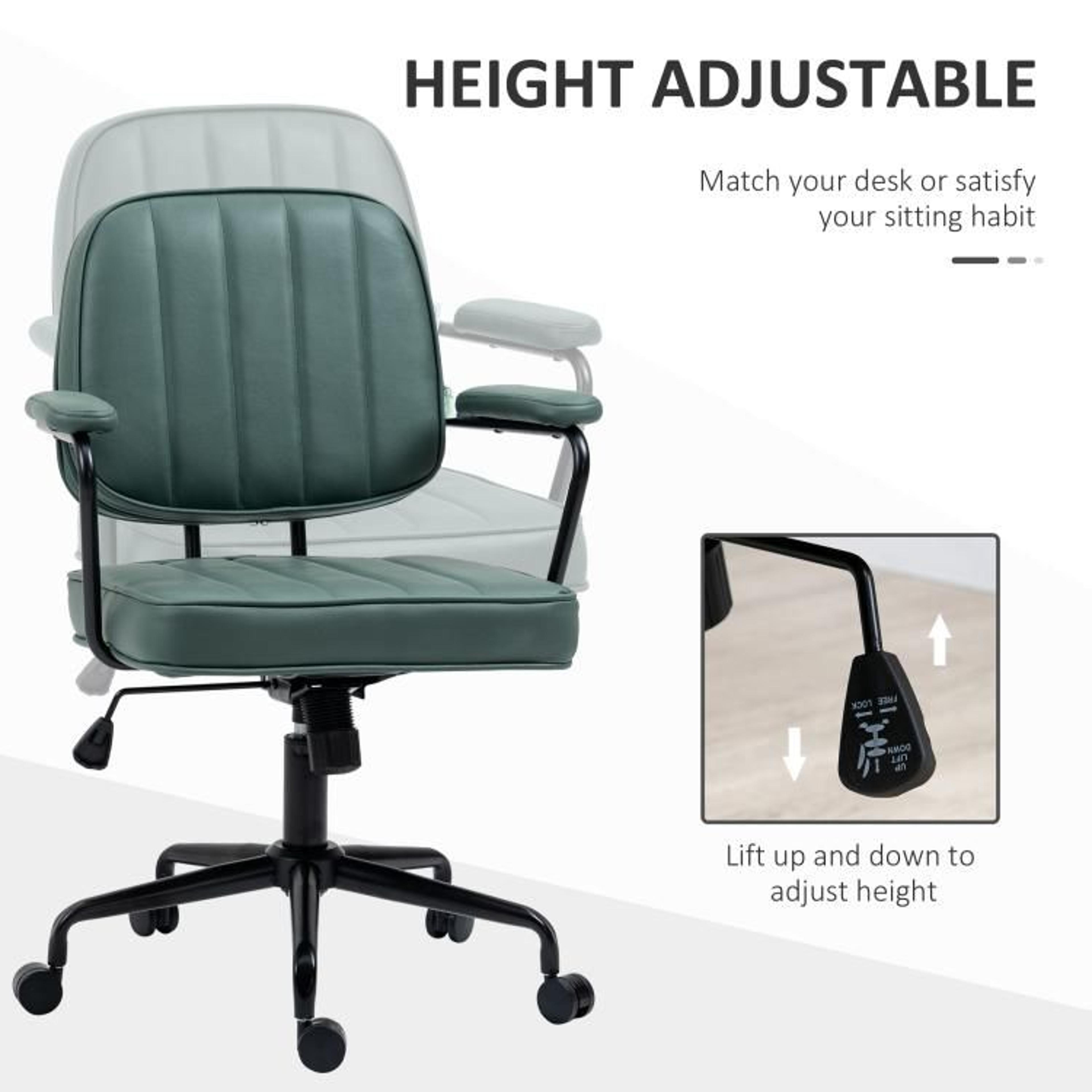 Green Home Office Desk Chair With Adjustable Height And Tilt Function 5