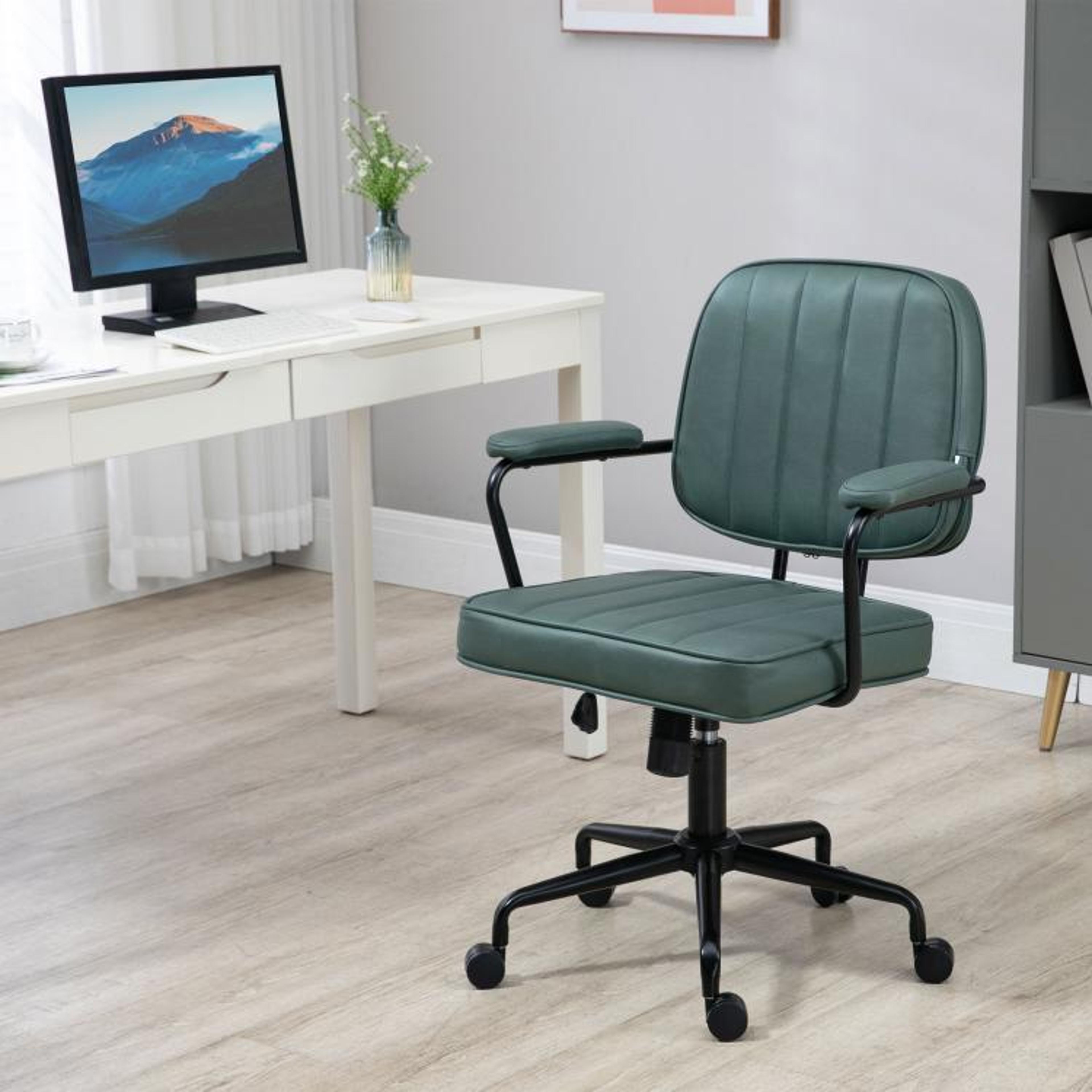 Green Home Office Desk Chair With Adjustable Height And Tilt Function 3