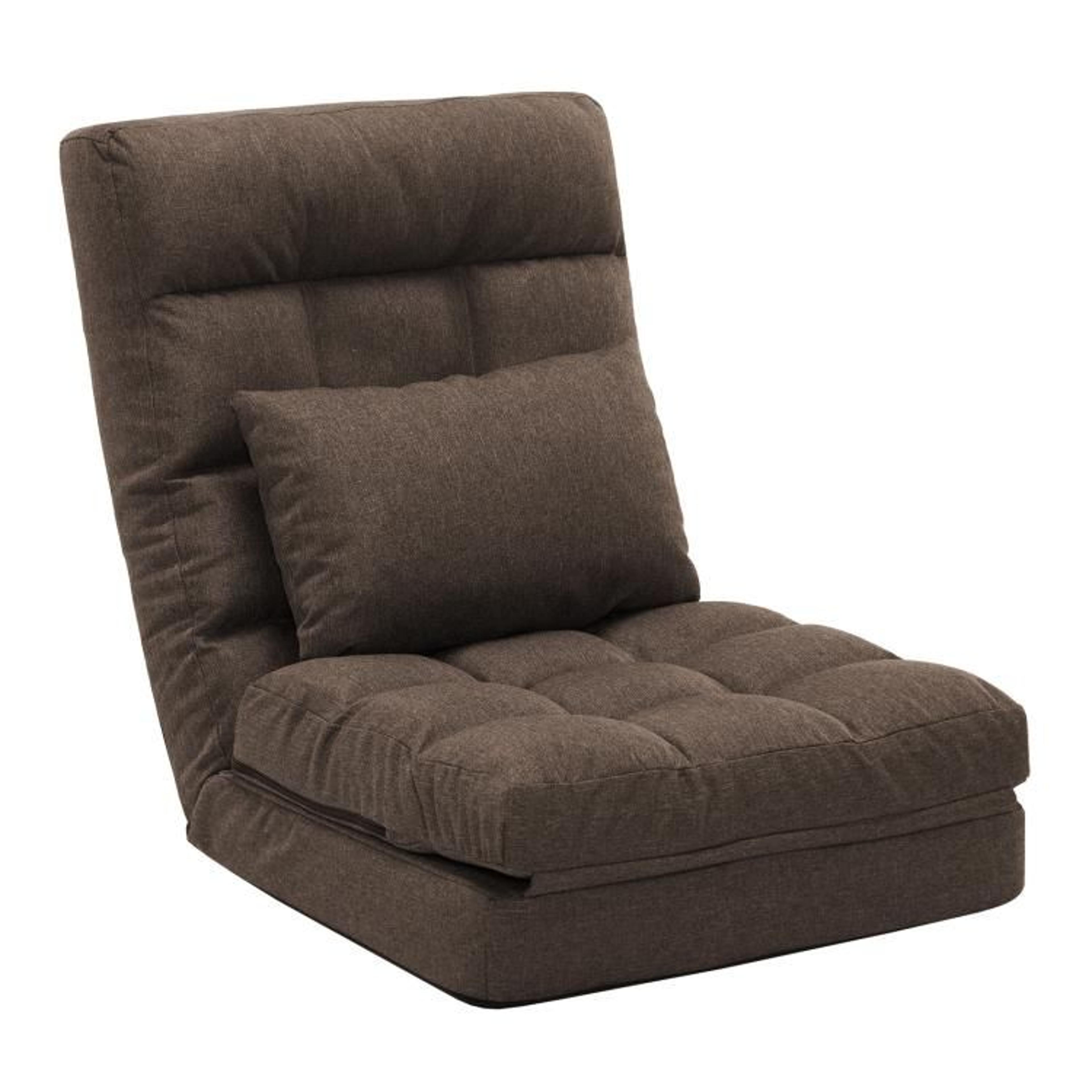 14-position adjustable floor chair with pillow  folding gaming and reading lounger