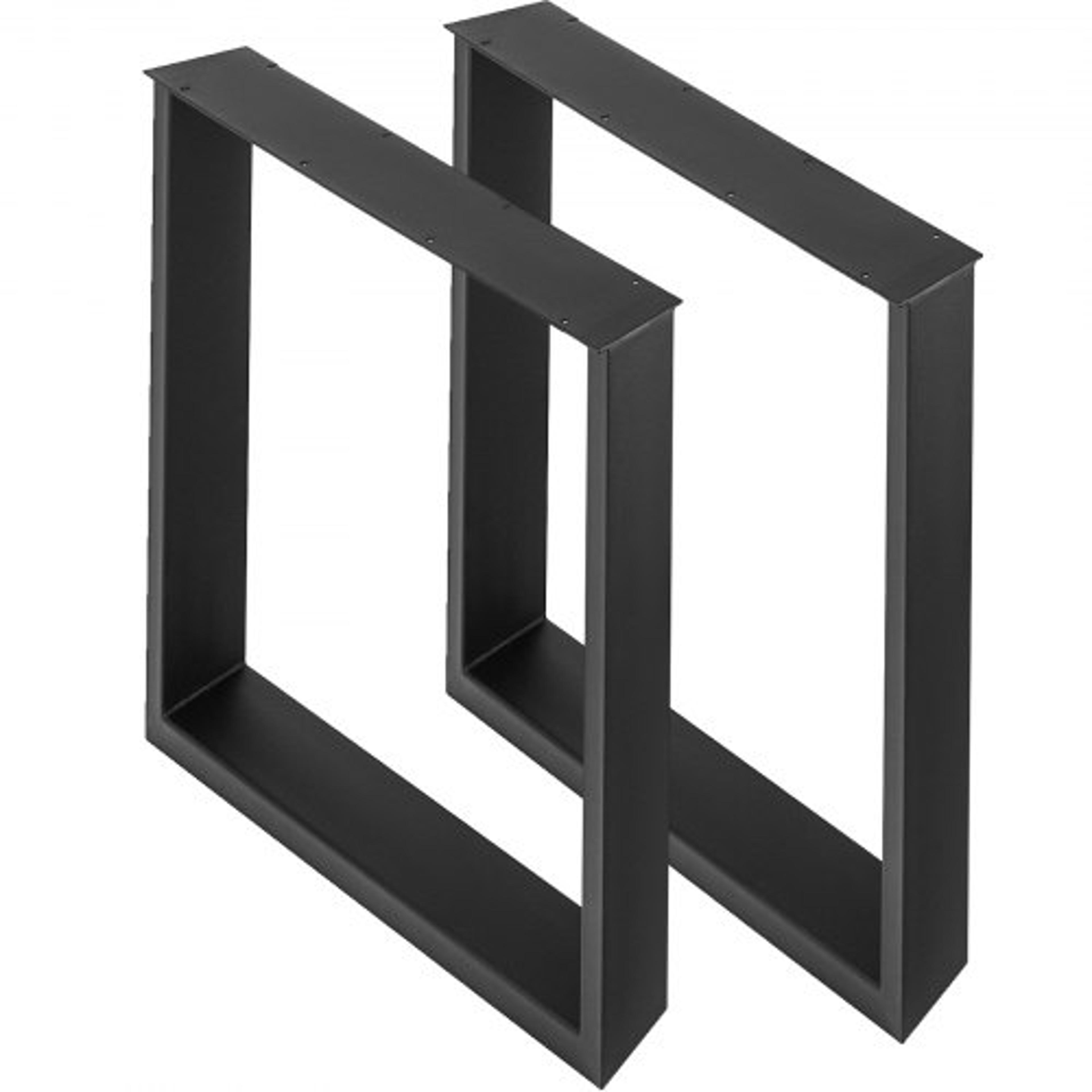 black steel table legs set, heavy duty square box section industrial country style dining table desk legs for wood