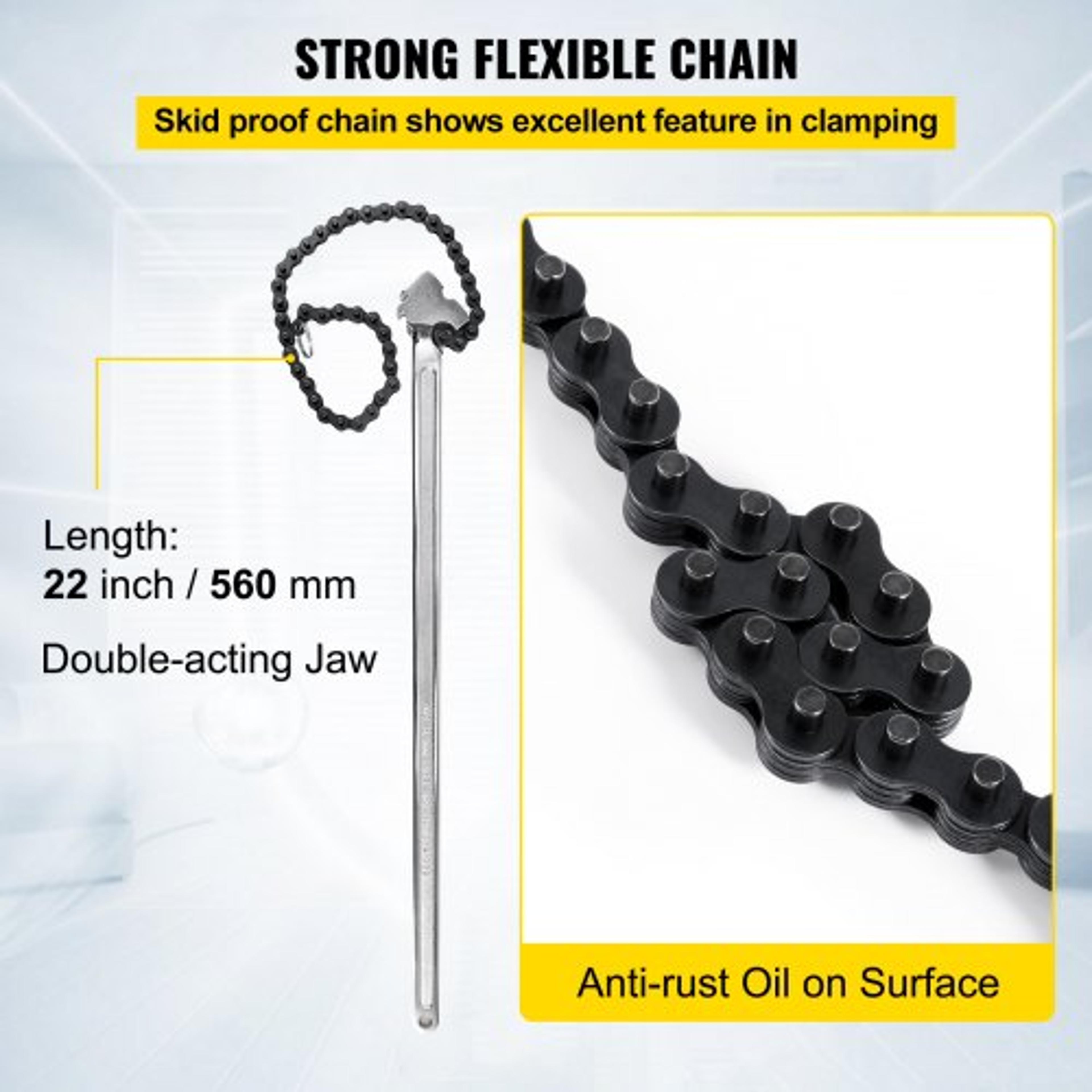 Heavy Duty Chain Wrench Carbon Steel Chain Pipe Wrench With Max Clamping Industrial Chain Strap Fil 4