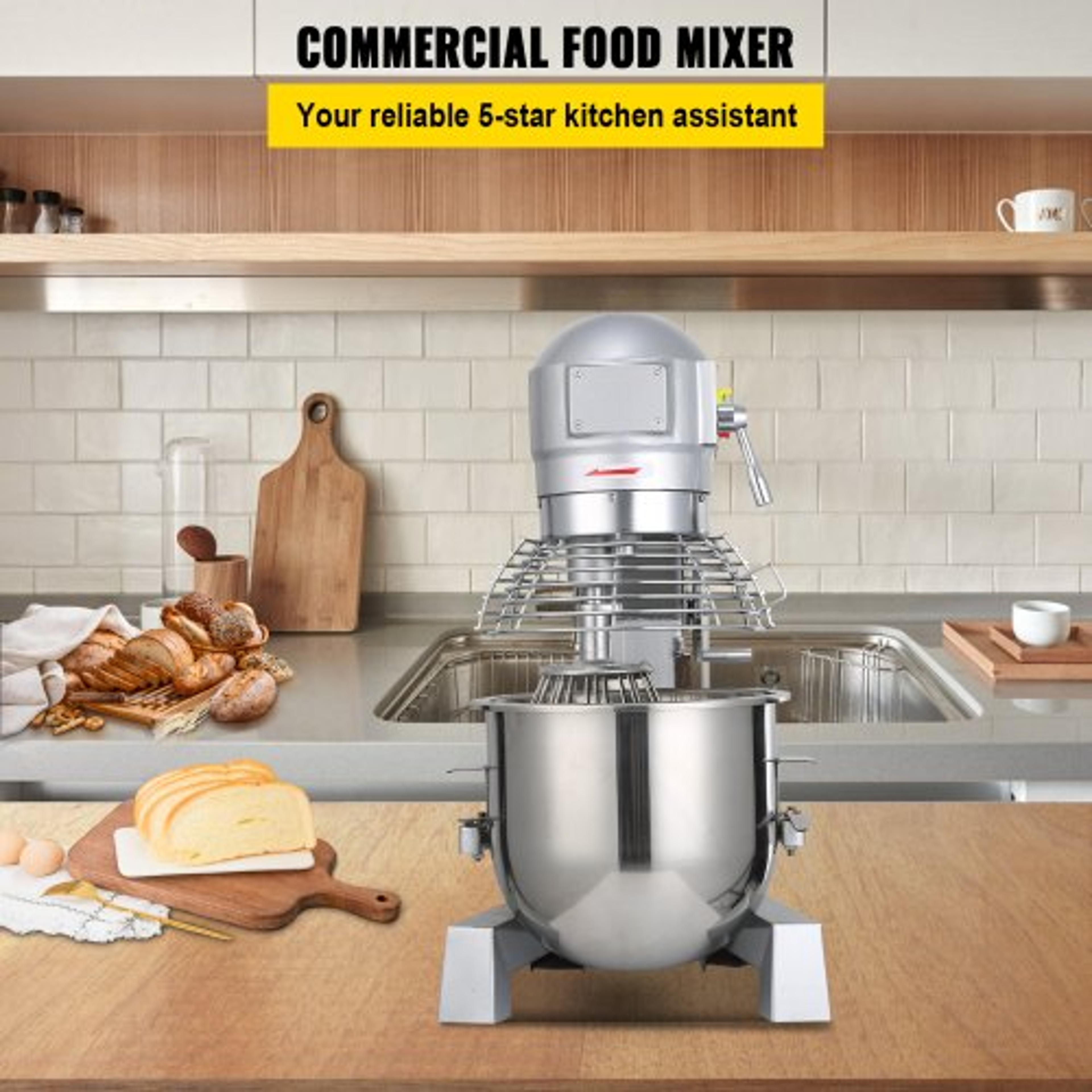 Commercial Food Mixer Speeds Adjustable Heavy Duty Stand Mixer With Stainless Steel Bowl Dough Hook 2