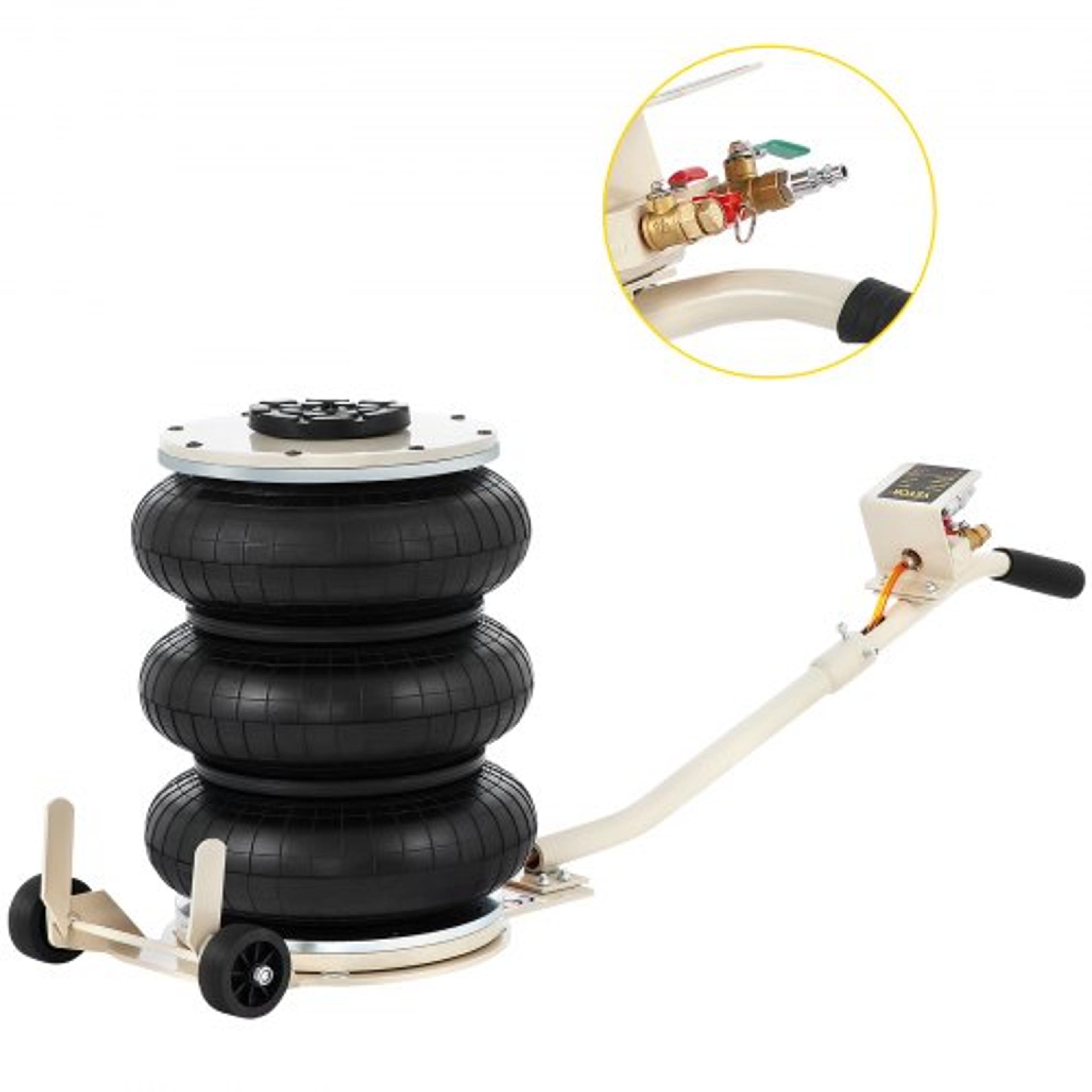 5-ton inflatable car jack, pneumatic air jack with long handle for garage, lifting & repair (11,023 lbs capacity)