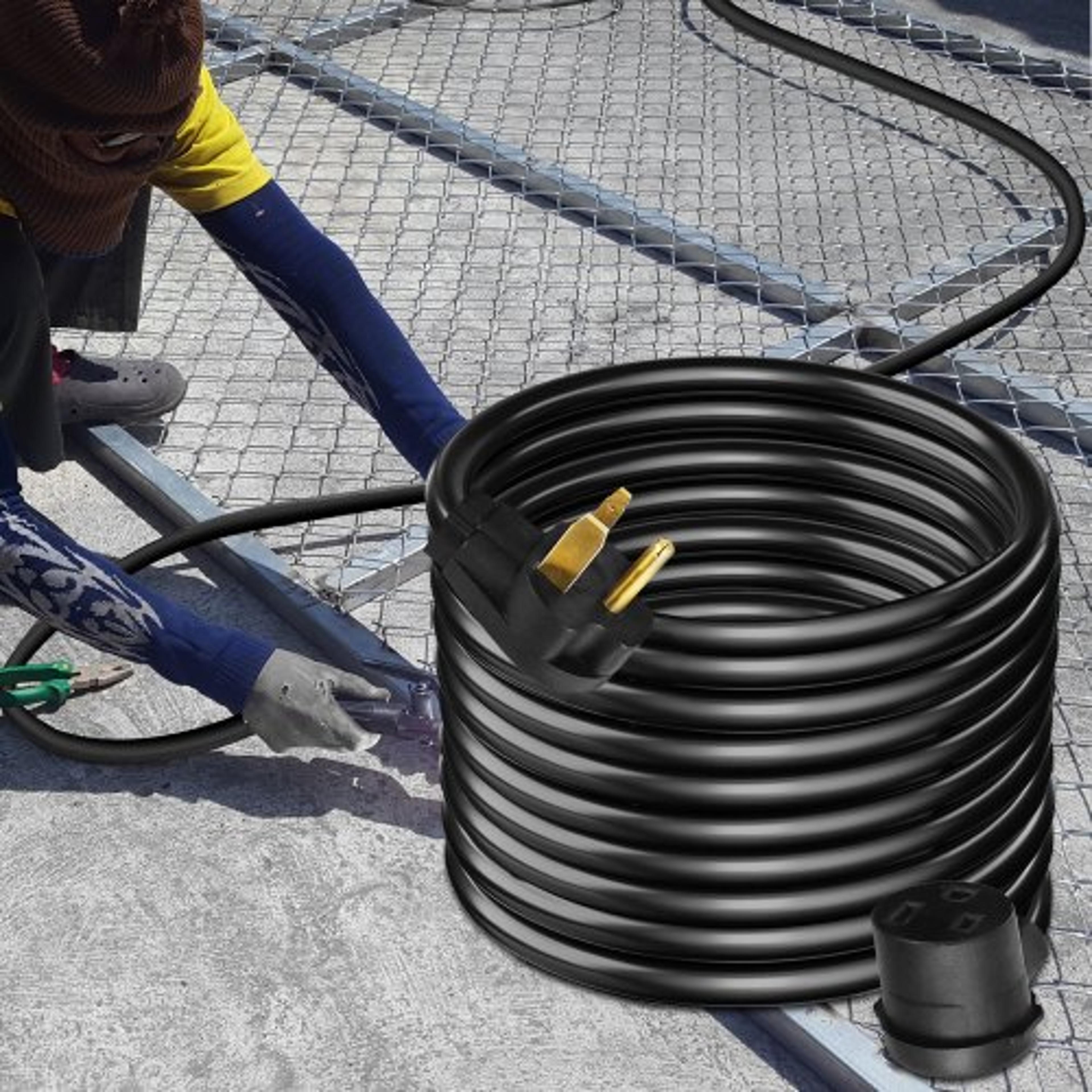 25ft 40amp welder extension cord, 8 gauge 3-prong power cord with nema 6-50 plug for mig, tig, lincoln, miller