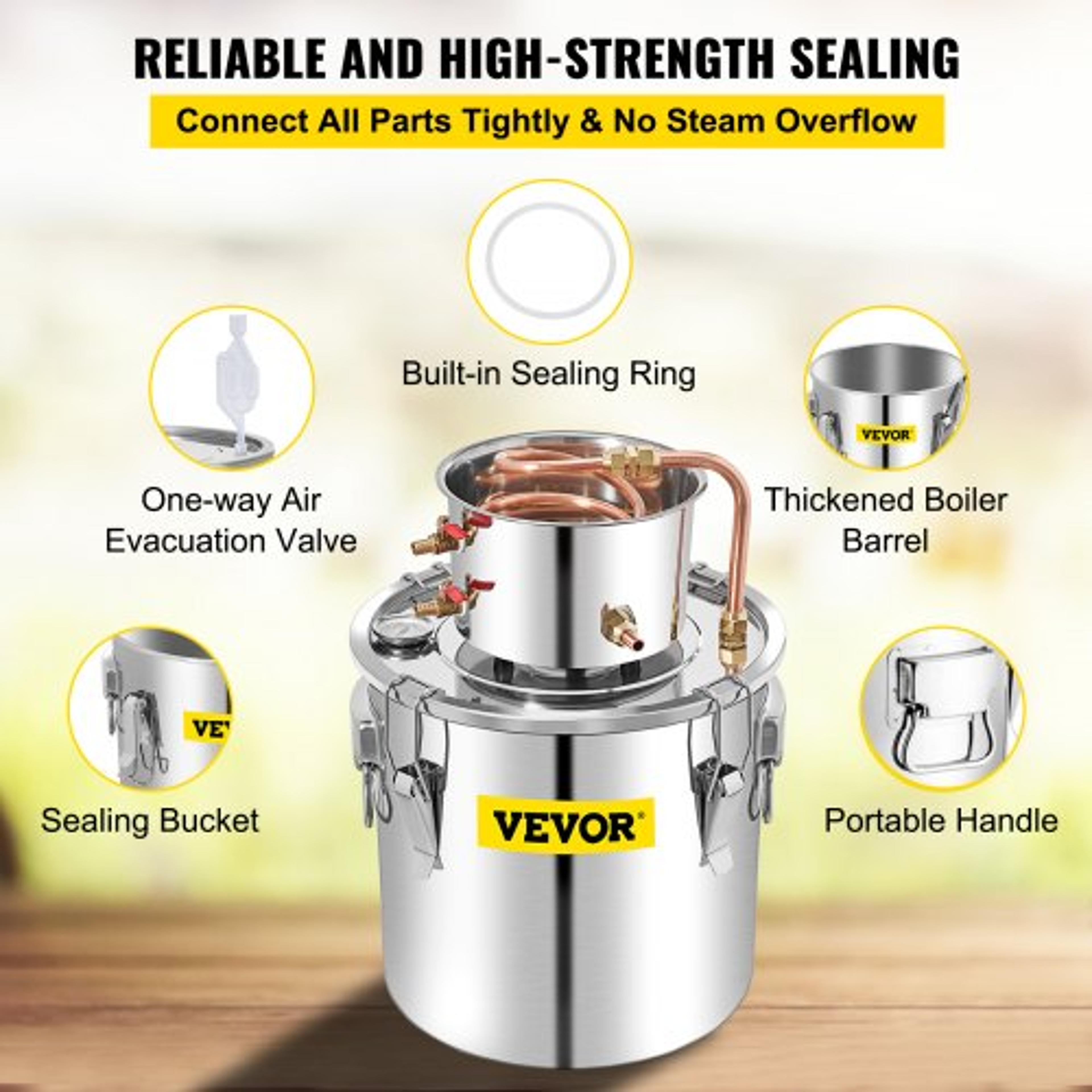 Stainless Steel Whiskey Making Kit For DIY Alcohol 132Gal Moonshine Still WWater Pump  Copper Conde 6