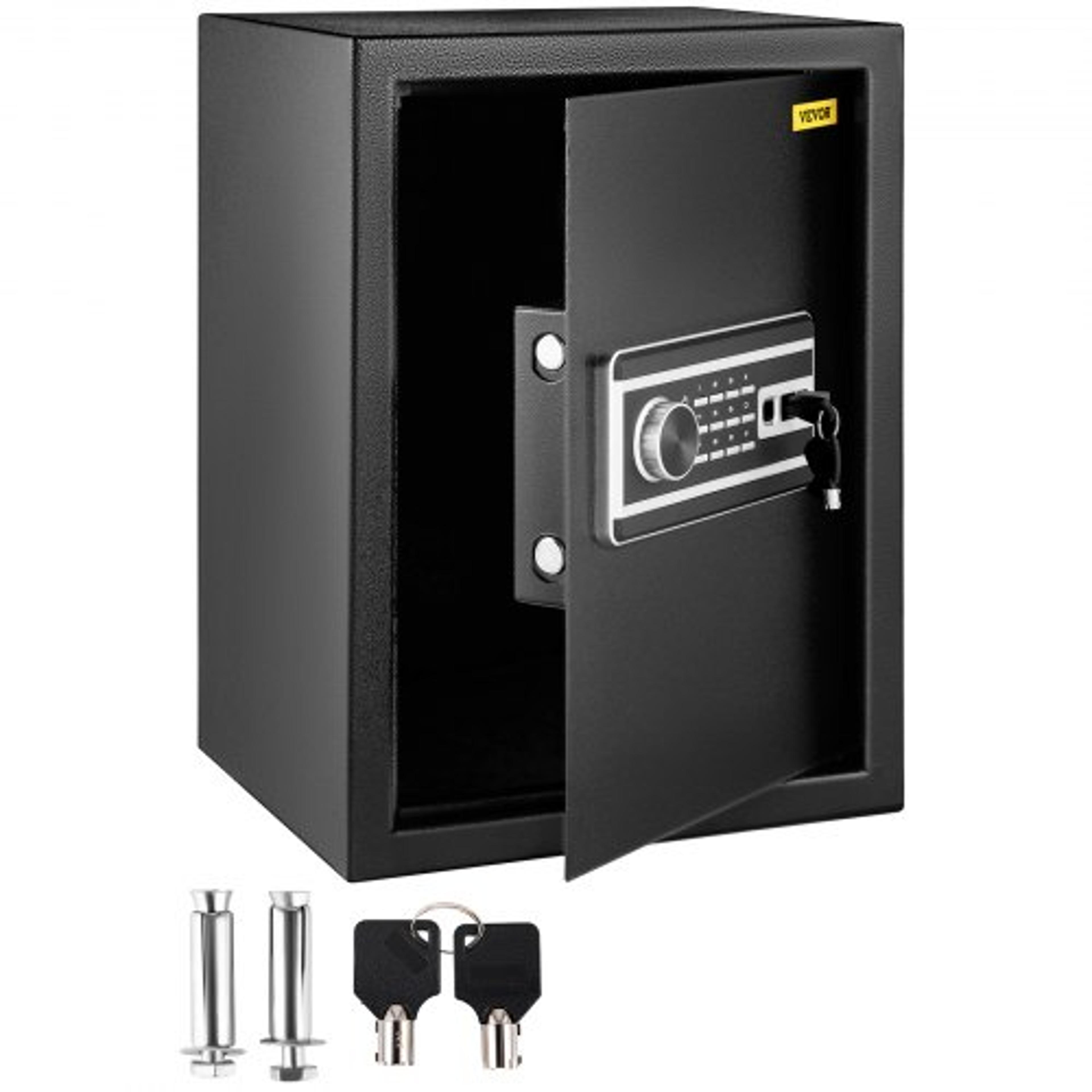cu.ft fingerprint safe box for money, jewelry, documents, steel security safe with digital keypad & keys for home
