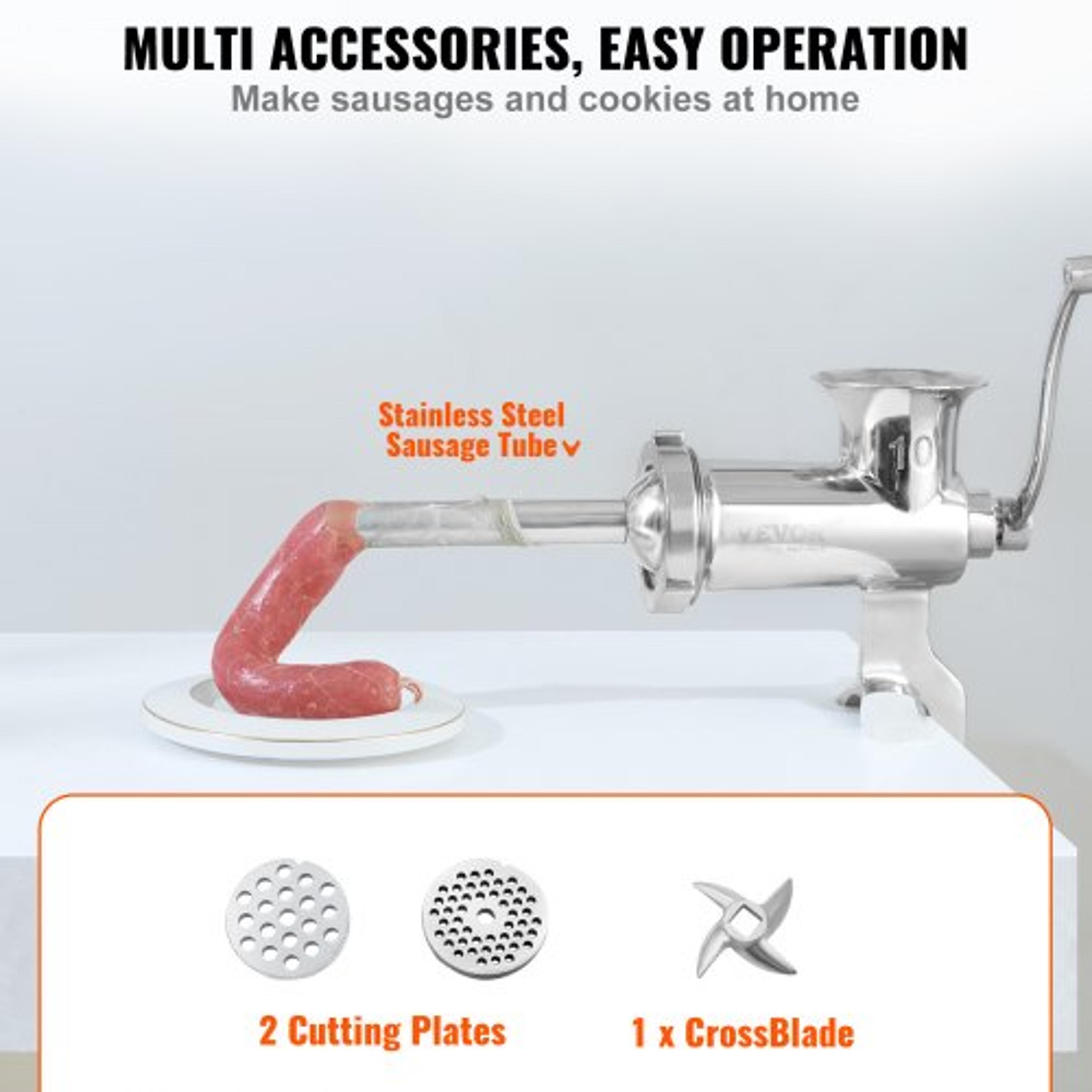 Stainless Steel Manual Meat Grinder Hand Operated Meat Grinding Machine With Tabletop Clamp 2 Grind 5