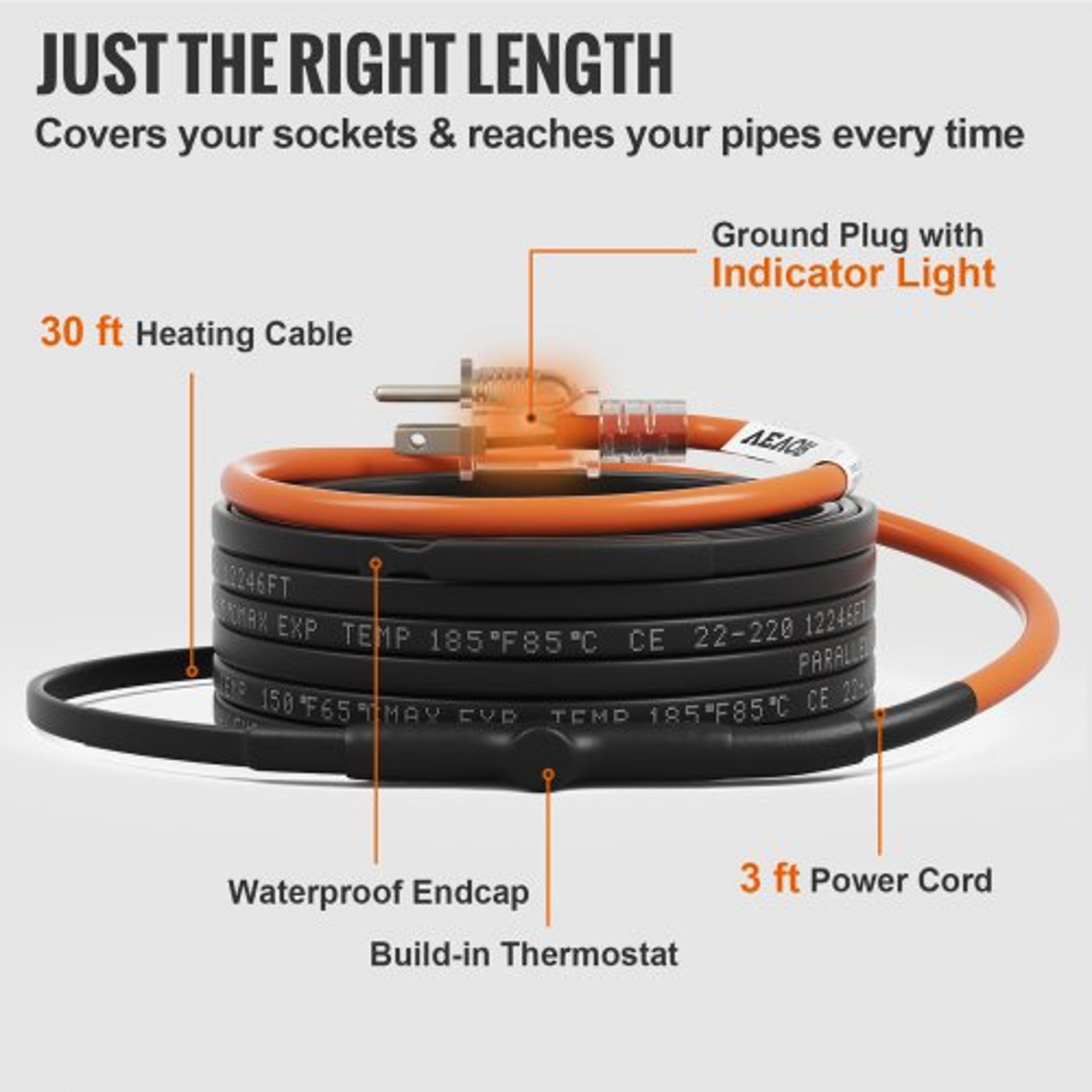 SelfRegulating Pipe Heating Cable Heat Tape Protects Metal And Plastic Pipes From Freezing 4