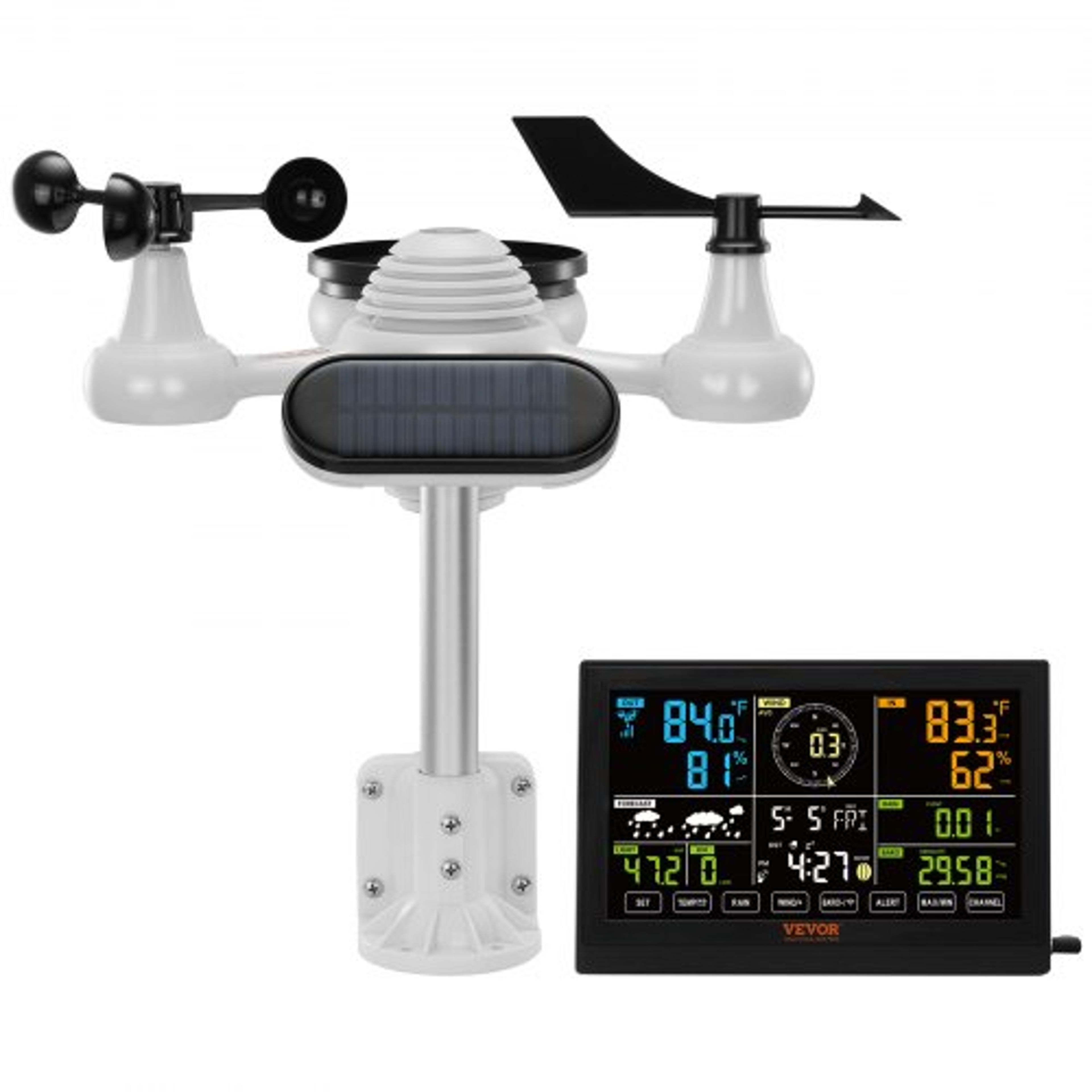 7in1 Wireless Weather Station With 75 Display Rain Gauge  Forecast Alerts 7