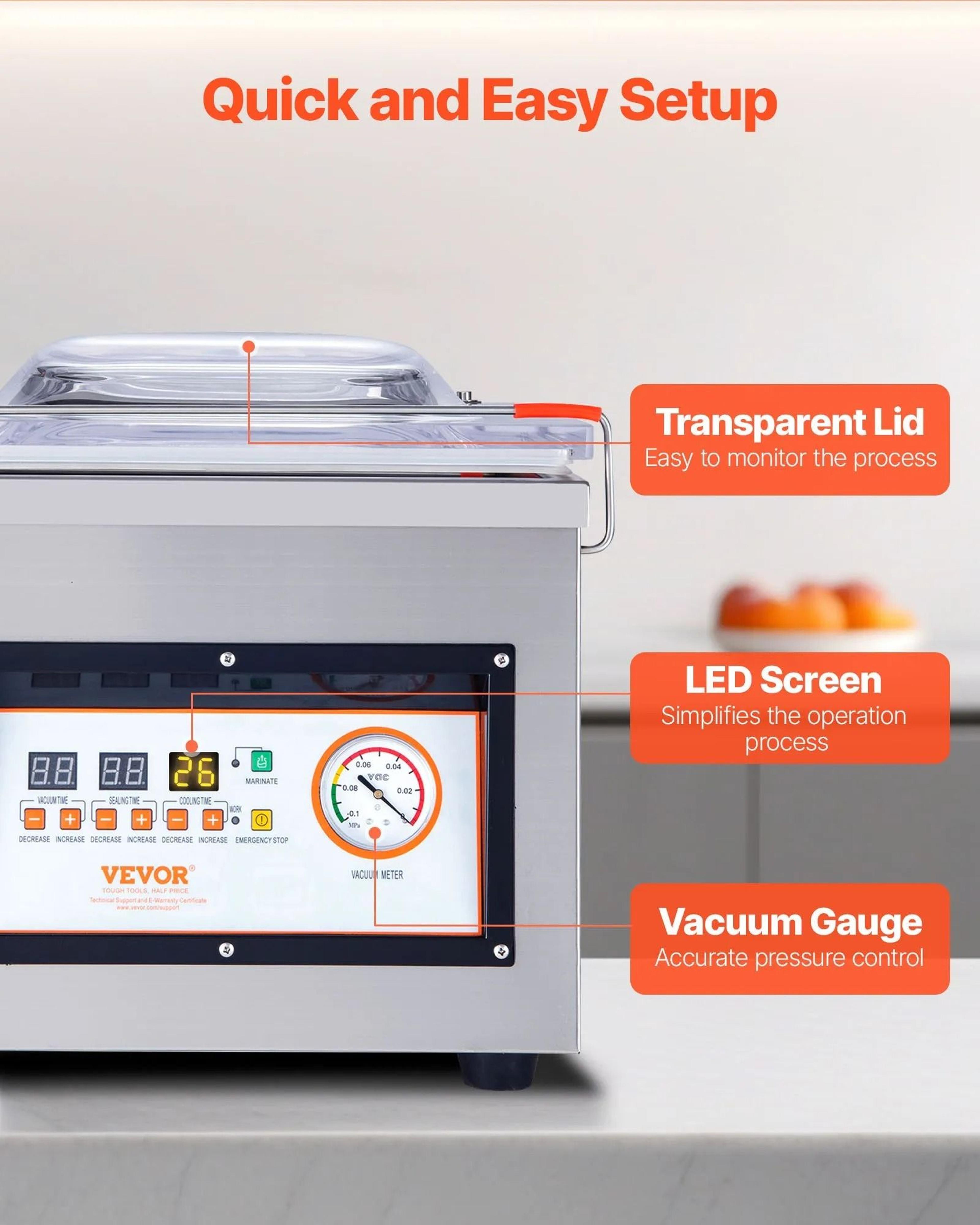 Chamber Vacuum Sealer Compact Food Packing Machine For Meats Marinades And Wet Foods Professional V 4