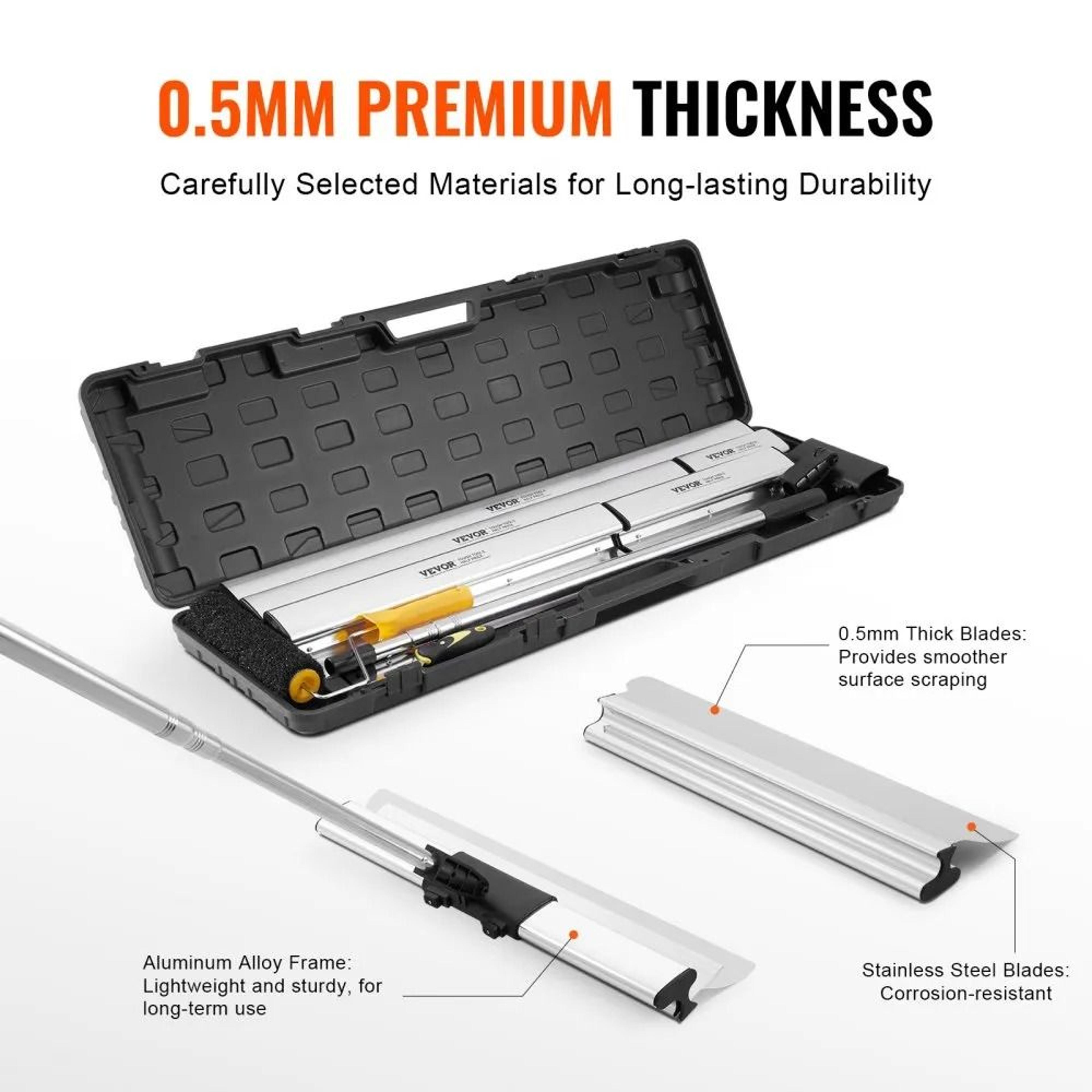Professional Skim Coat Tools Drywall Skimming Blade Set Skimming Blades Telescopic Handle Pole Stai