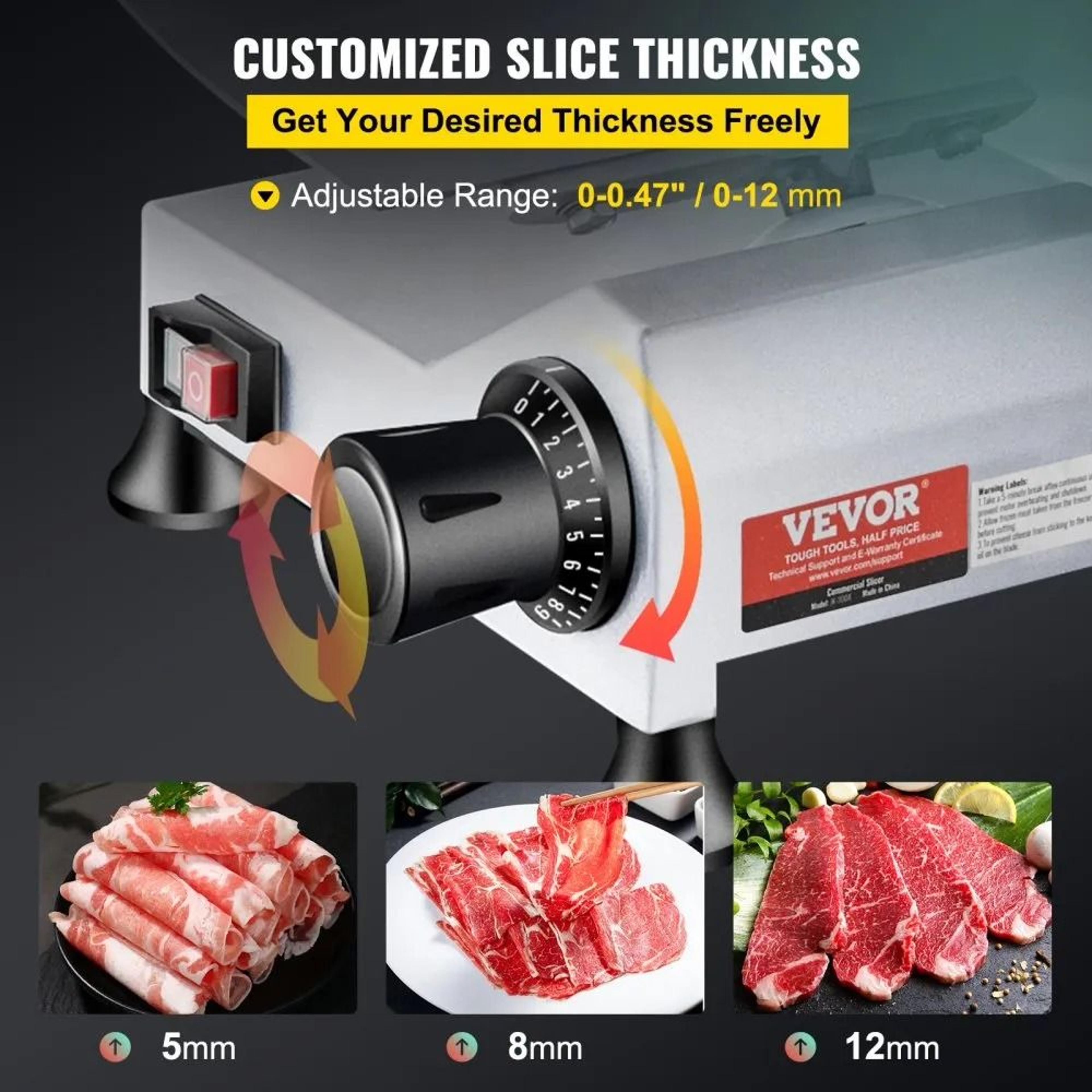 Carbon Steel Blade Electric Food Slicer Commercial Meat Slicer Electric Deli Food Slicer Thickness  4