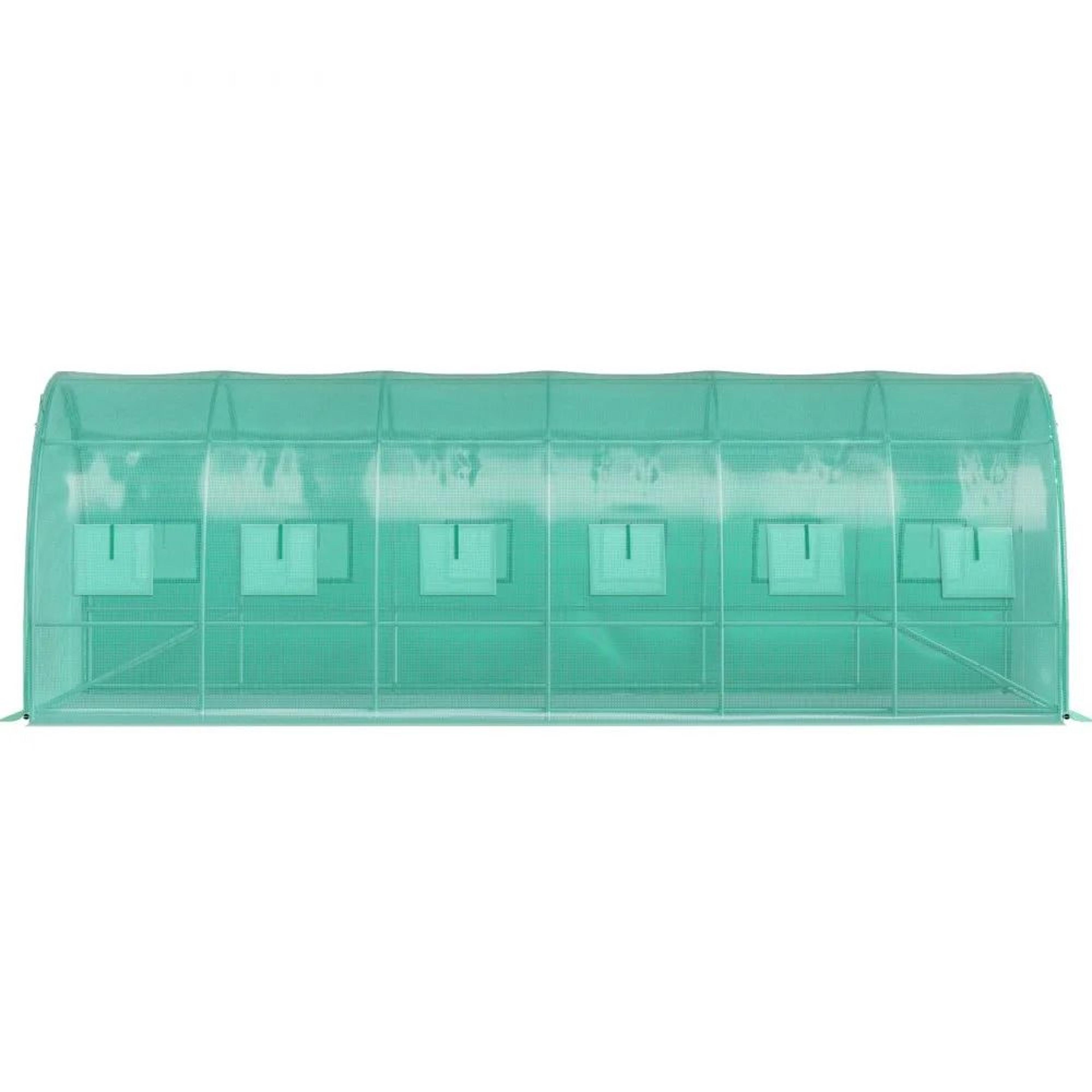 Walkin Tunnel Greenhouse Portable Plant Hot House Galvanized Steel Hoops Rollup Windows Zippered Do 7