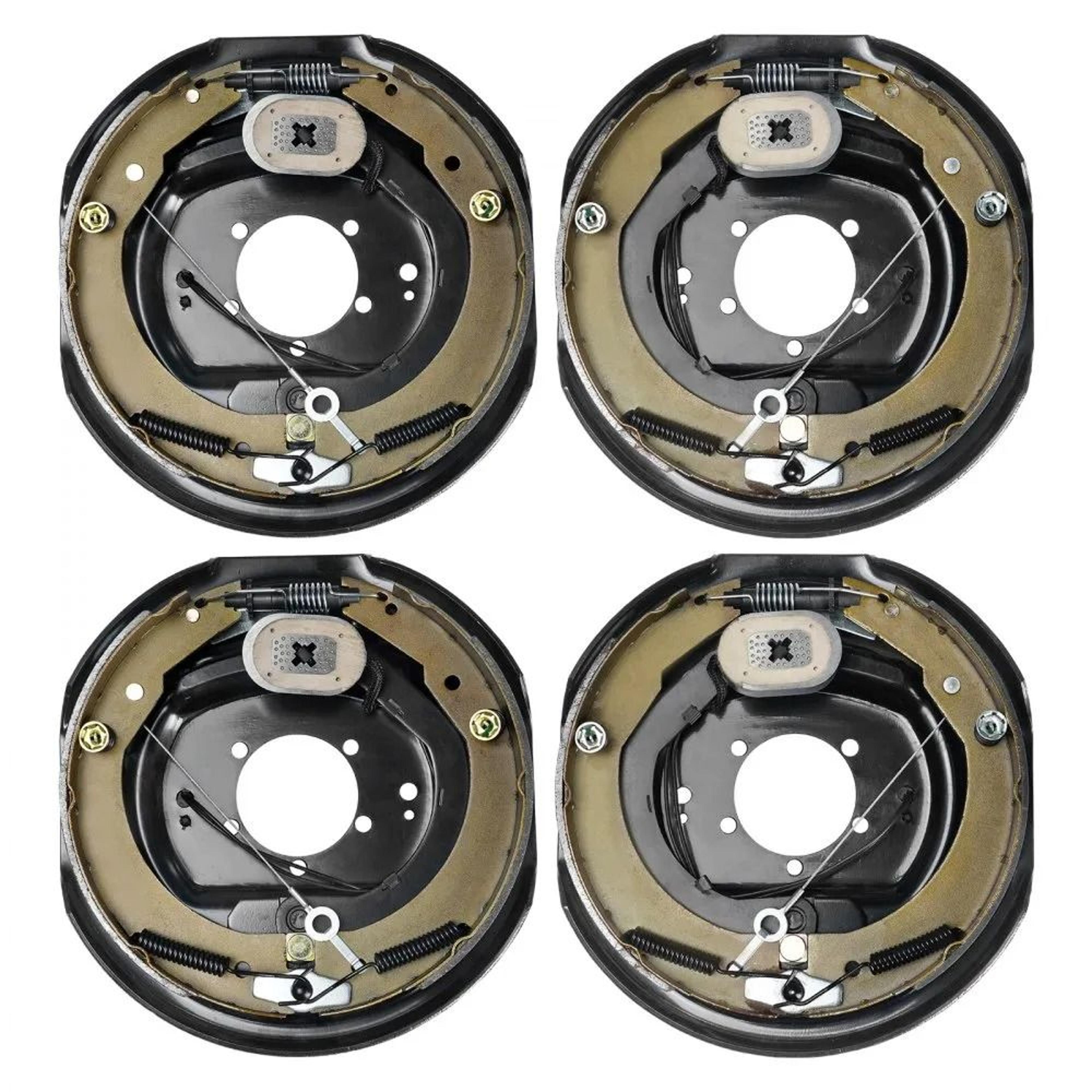 electric trailer brake, self-adjusting pairs brakes kit for high lbs axle, backing plates, hole mounting, right left