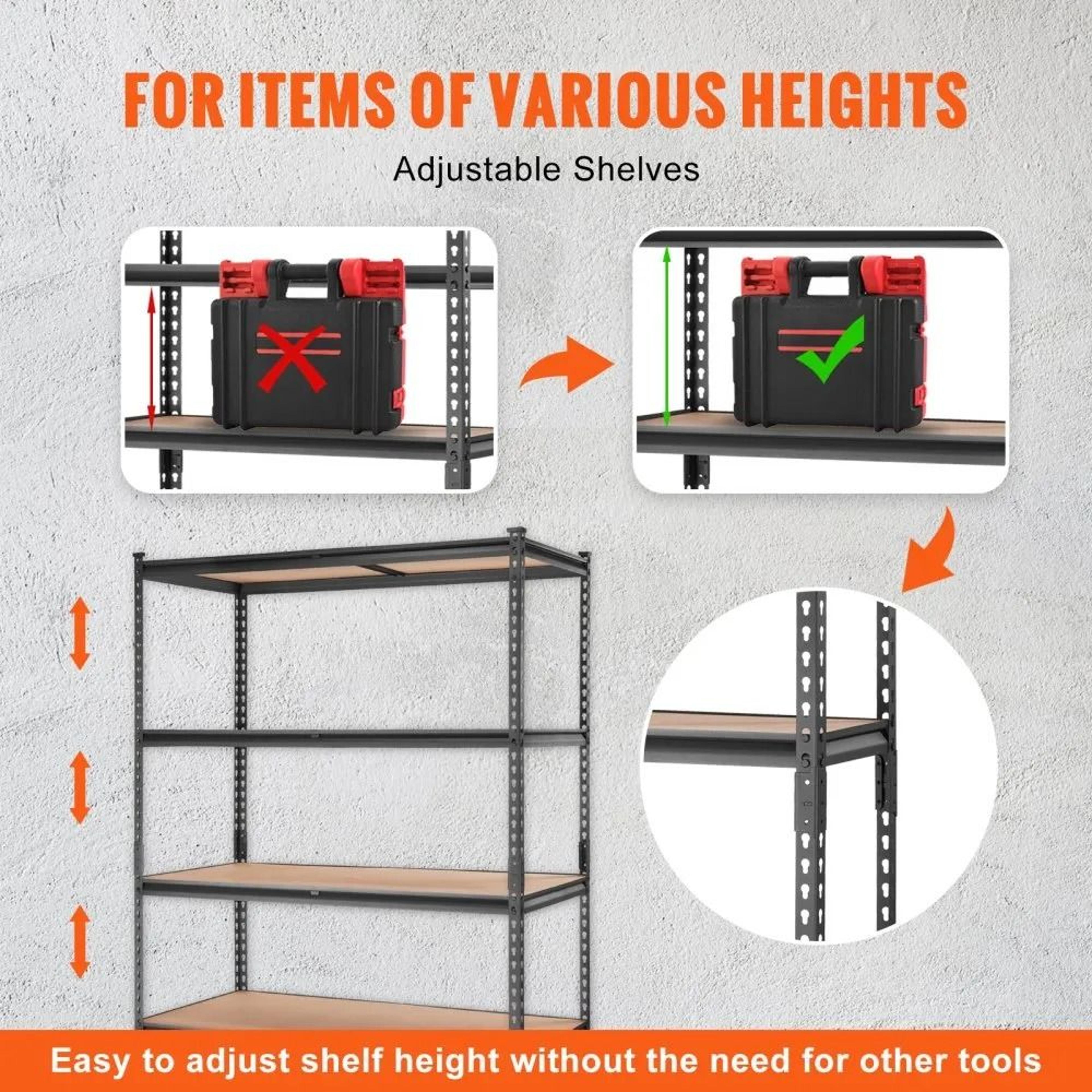 Heavy Duty Garage Shelves Storage Shelving Unit Tier Adjustable Metal Organizer Utility Rack High L 3