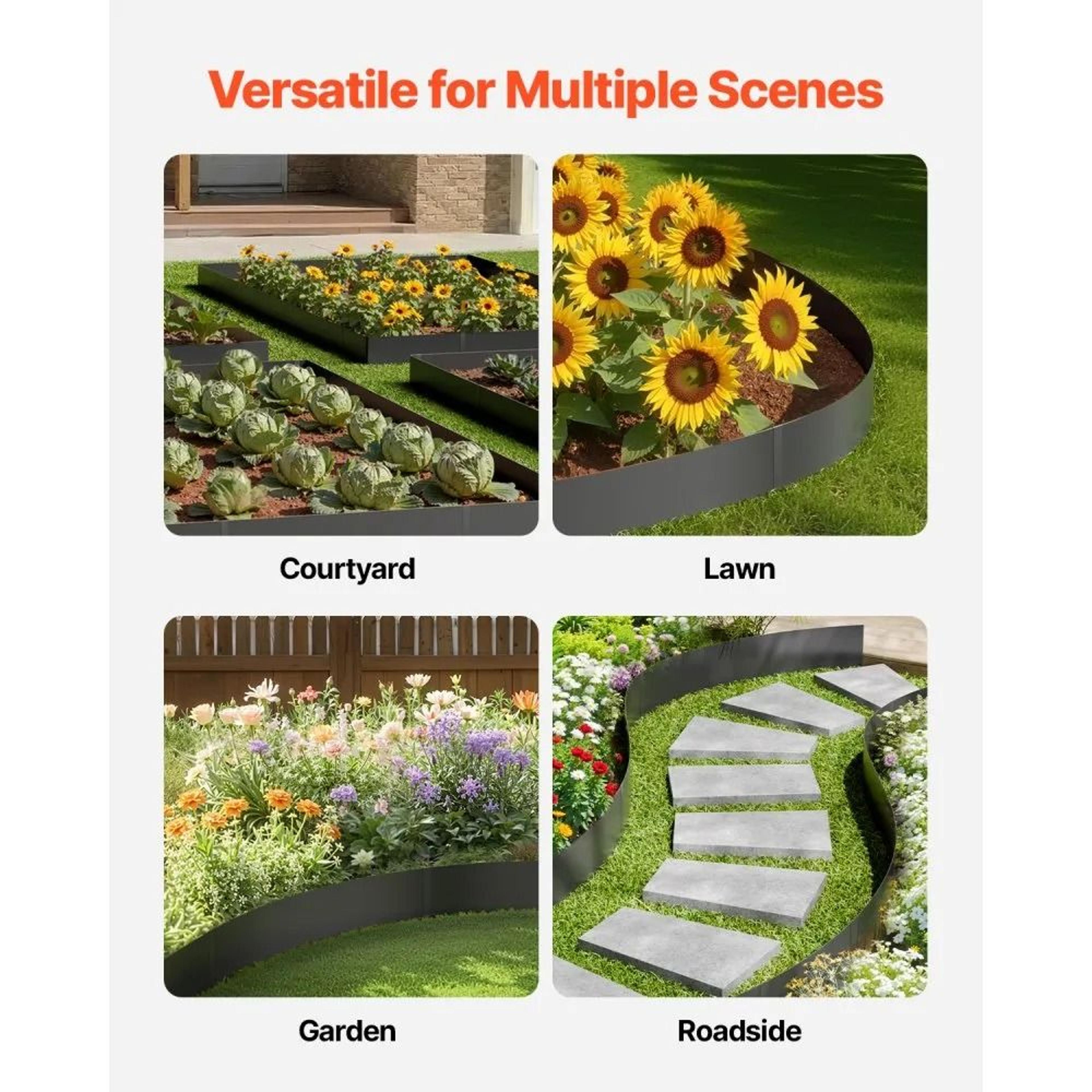 Rust Resistant Metal Landscape Edging Heavy Duty Lawn Edging Steel Landscape Edging Bendable Garden 1