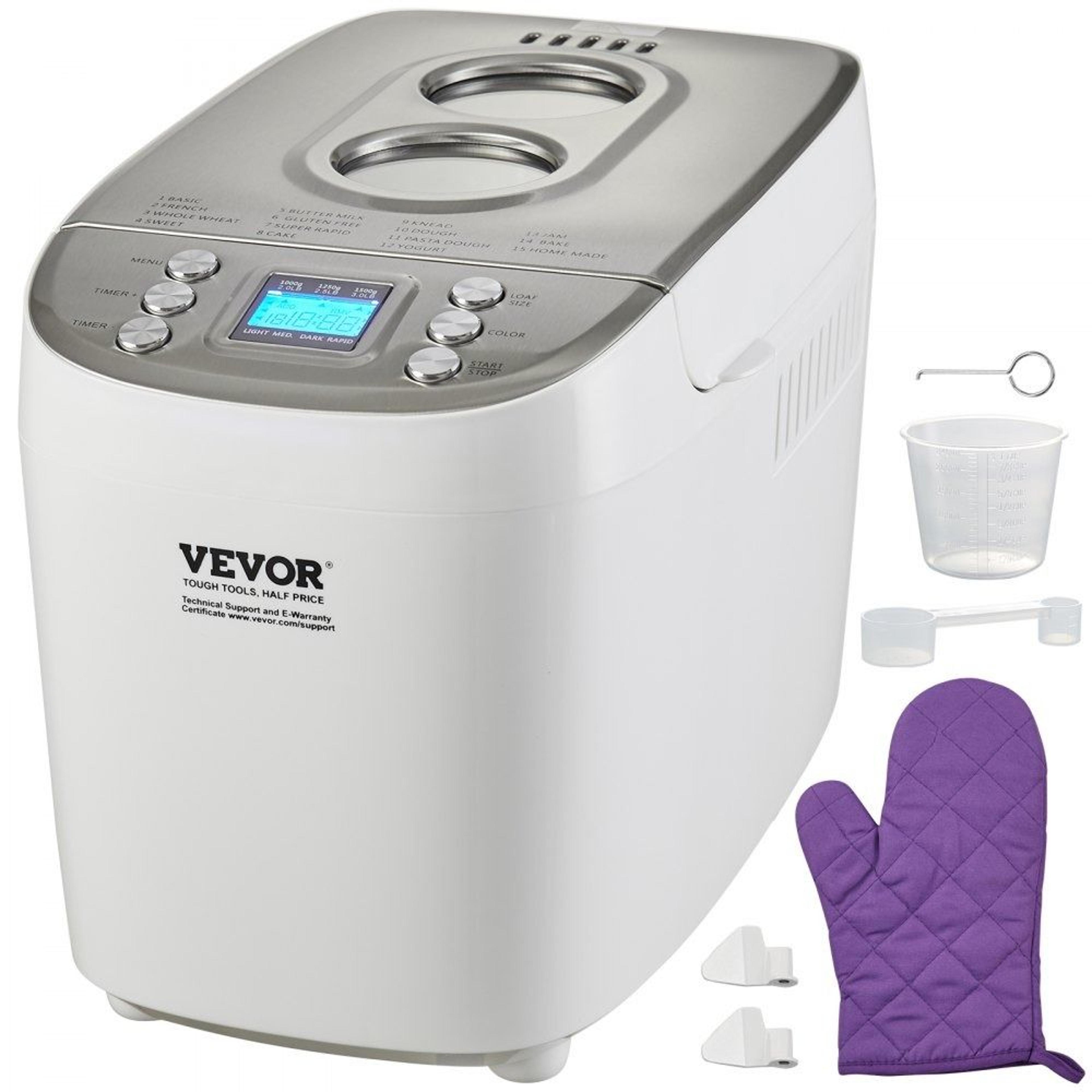 bread maker, dough machine, digital programmable whole wheat bread making, nonstick ceramic pan automatic breadmaker