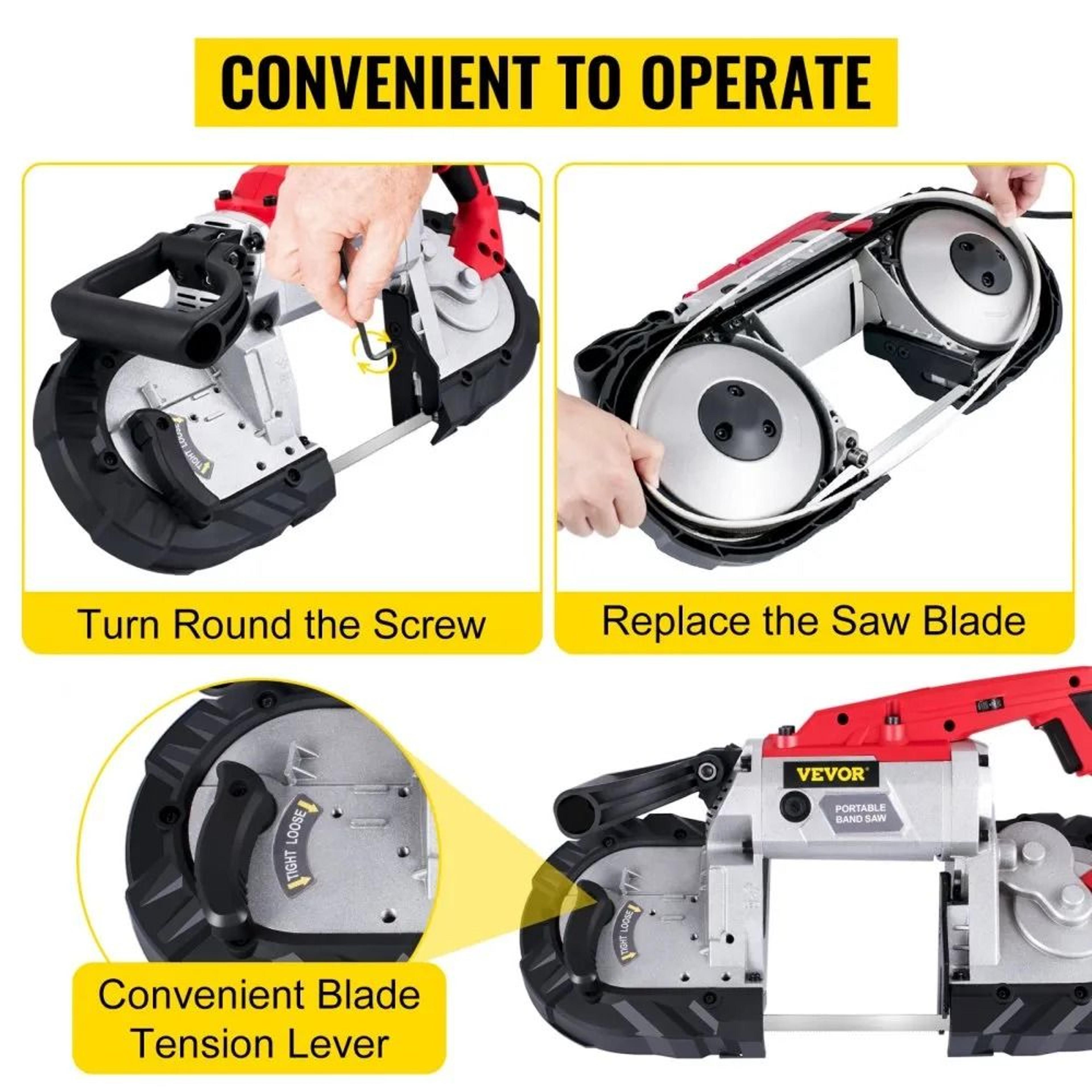 Variable Speed Portable Bandsaw Motor Deep Cut Band Saw For Metal Wood Portable Band Saw Cutting Ca 2