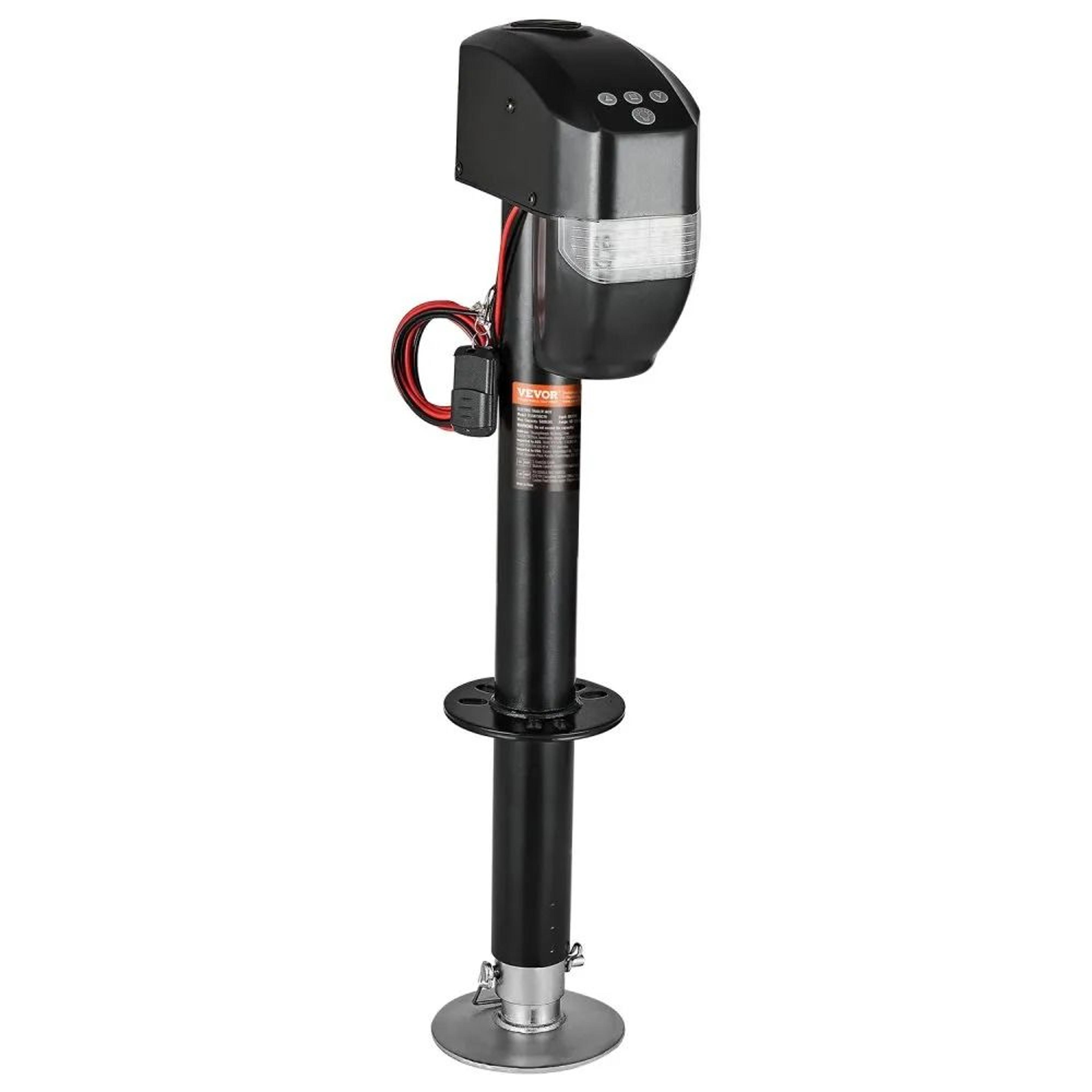 electric trailer jack, heavy duty rv tongue jack, remote control, crank handle, weatherproof jack cover, trailers camper