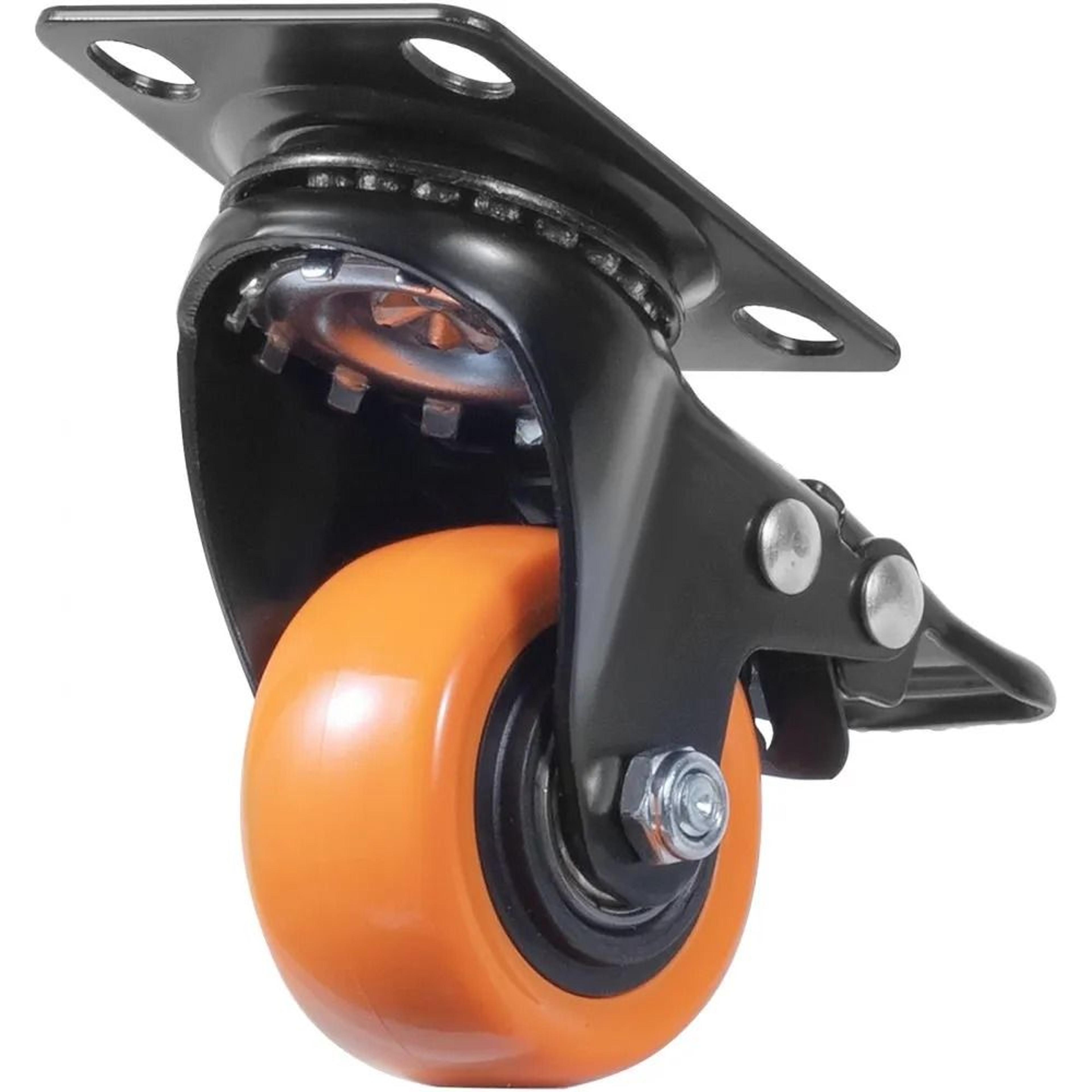Set Of Caster Wheels Swivel Plate Casters Heavy Duty PVC NonMarking Dual Locking Security Wheels 8