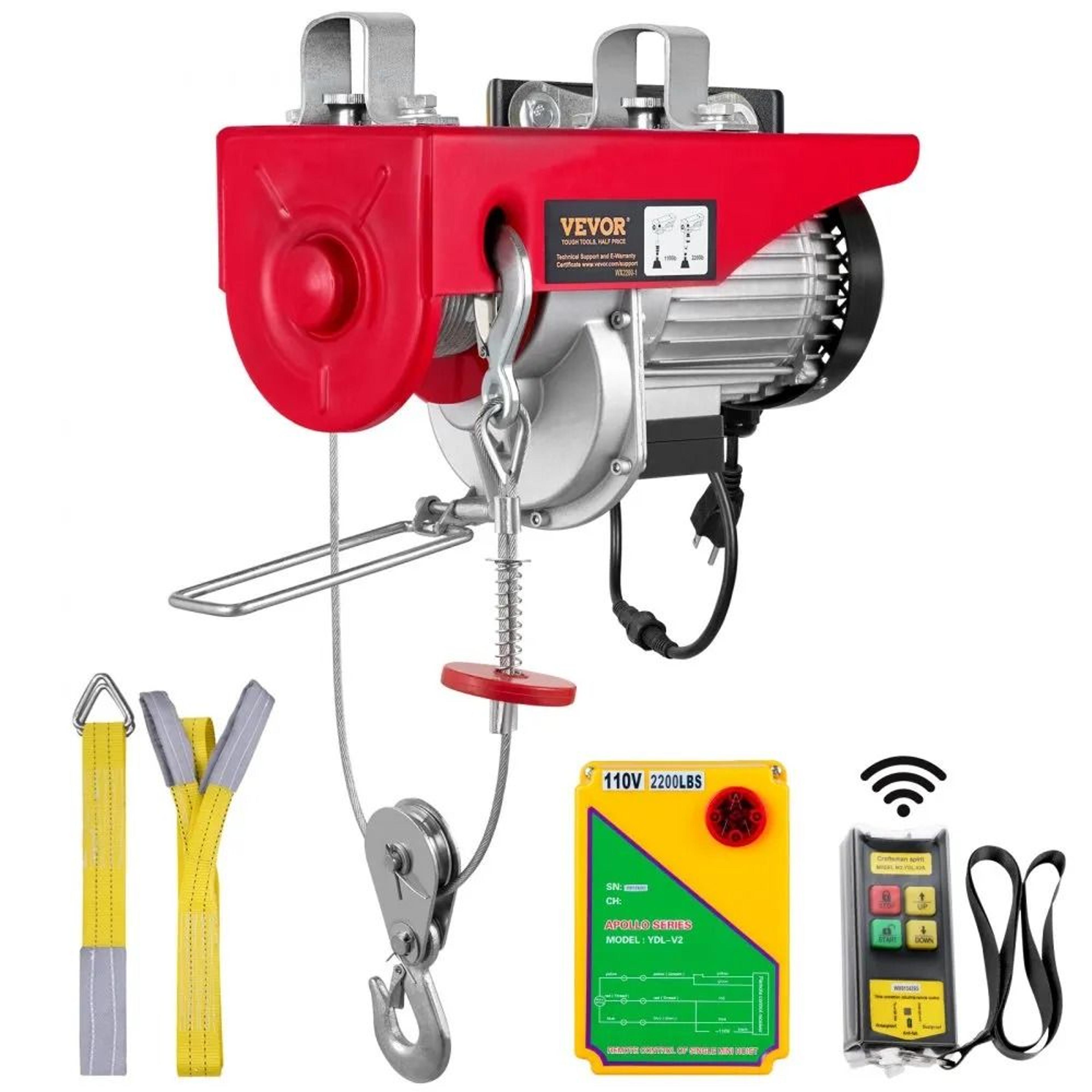 electric hoist with wireless remote control, high lbs wireless attic lift, single cable lifting height, pure copper
