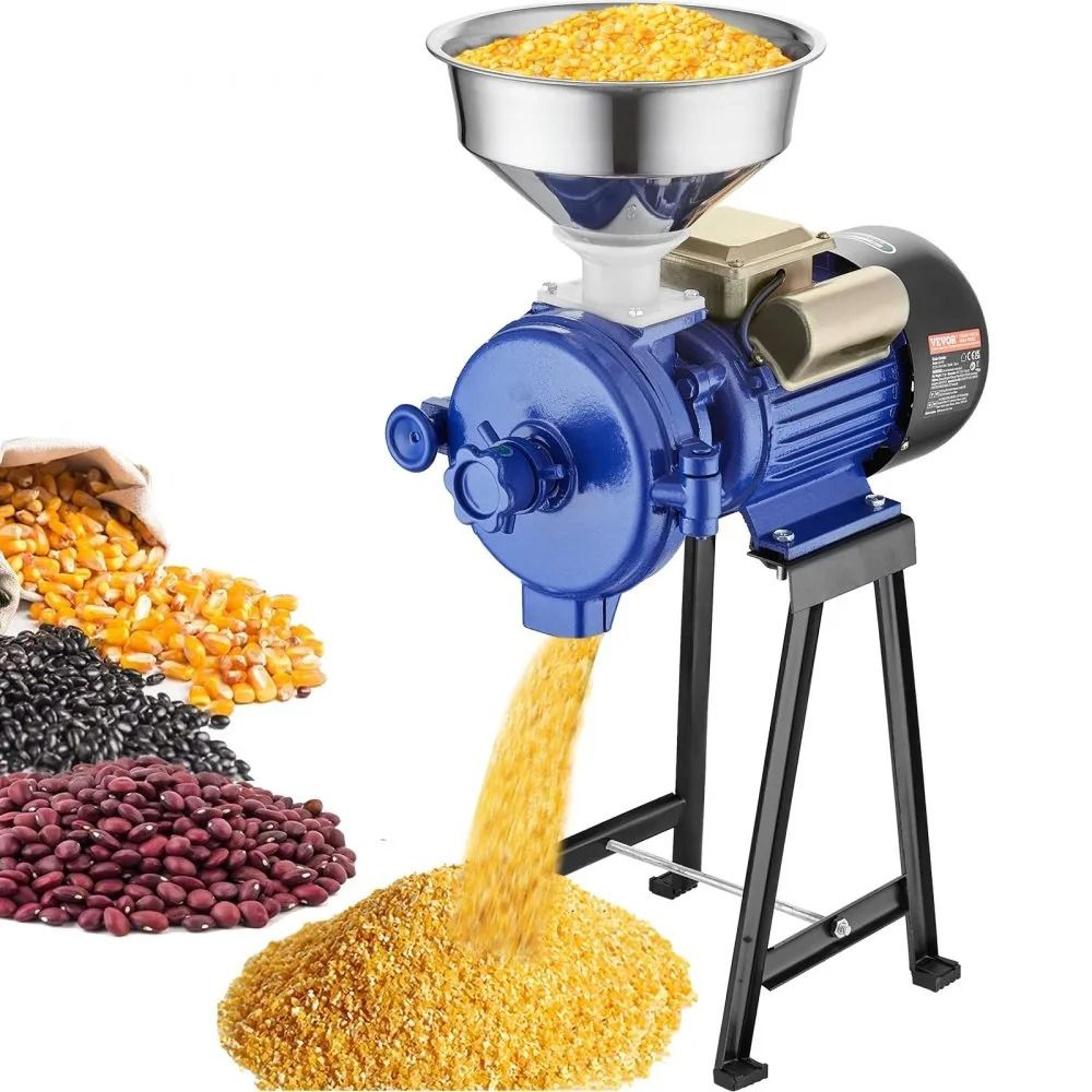 commercial corn mill with funnel, electric grain mill grinder, dry grinder, spice grinders, thickness adjustable powder