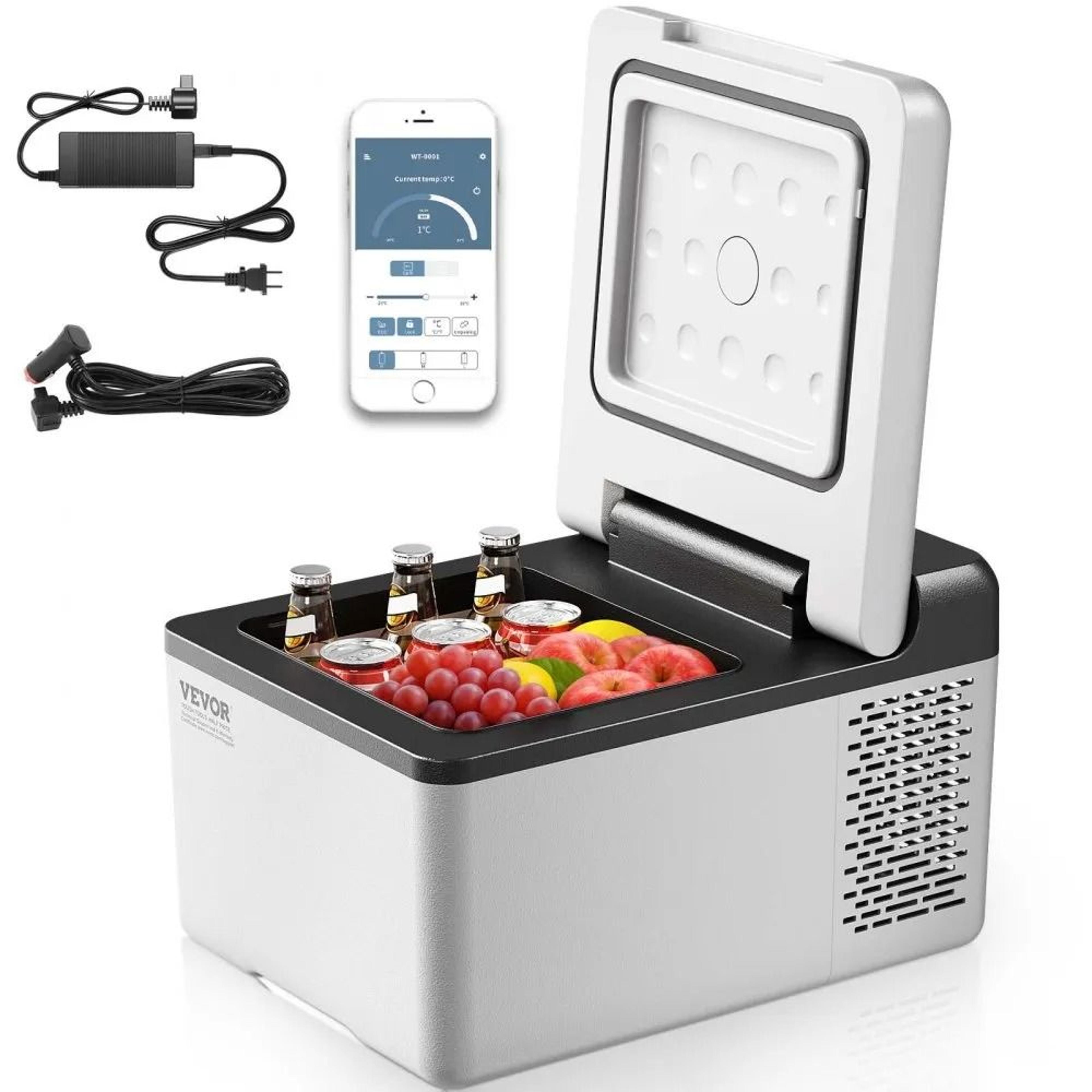 portable mini freezer refrigerator, car compressor fridge cooler, outdoor camping cooler with app control