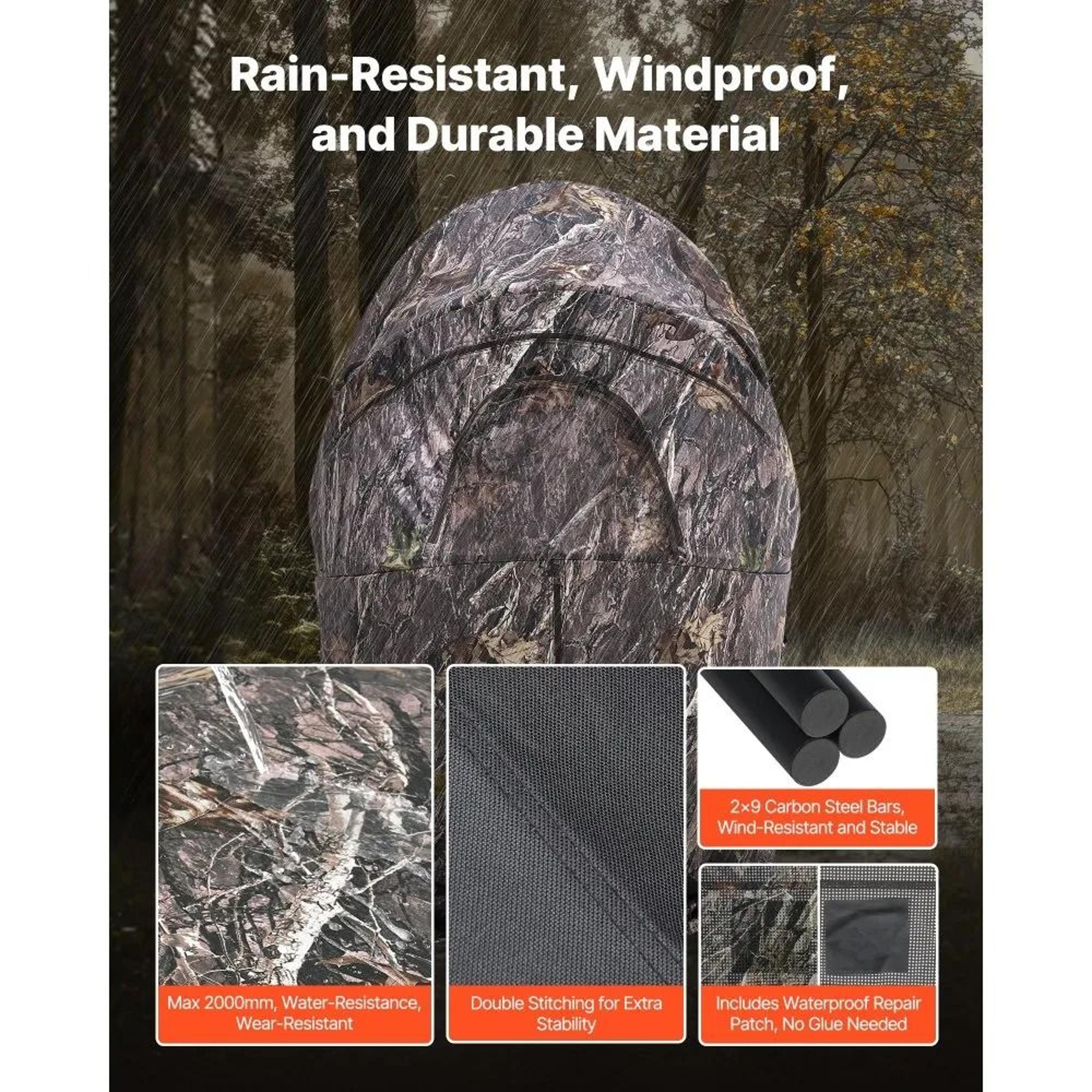Reinforced Durable Concealed Shelter Portable Hunting Blind Single Person Ground Blinds With Carryi 2