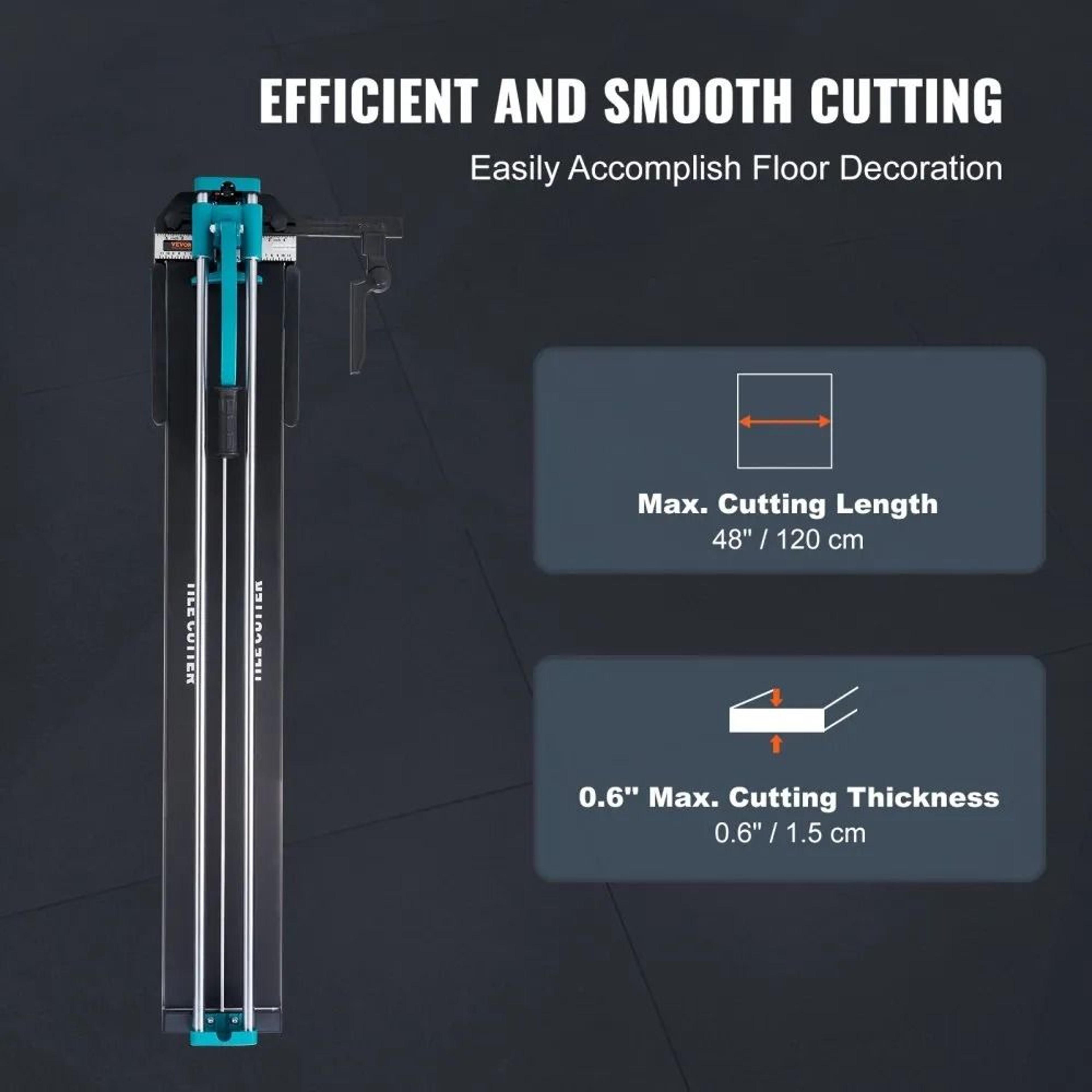Heavy Duty Precision Manual Tile Cutter Tungsten Carbide Cutting Wheel Anti Skid Feet 4