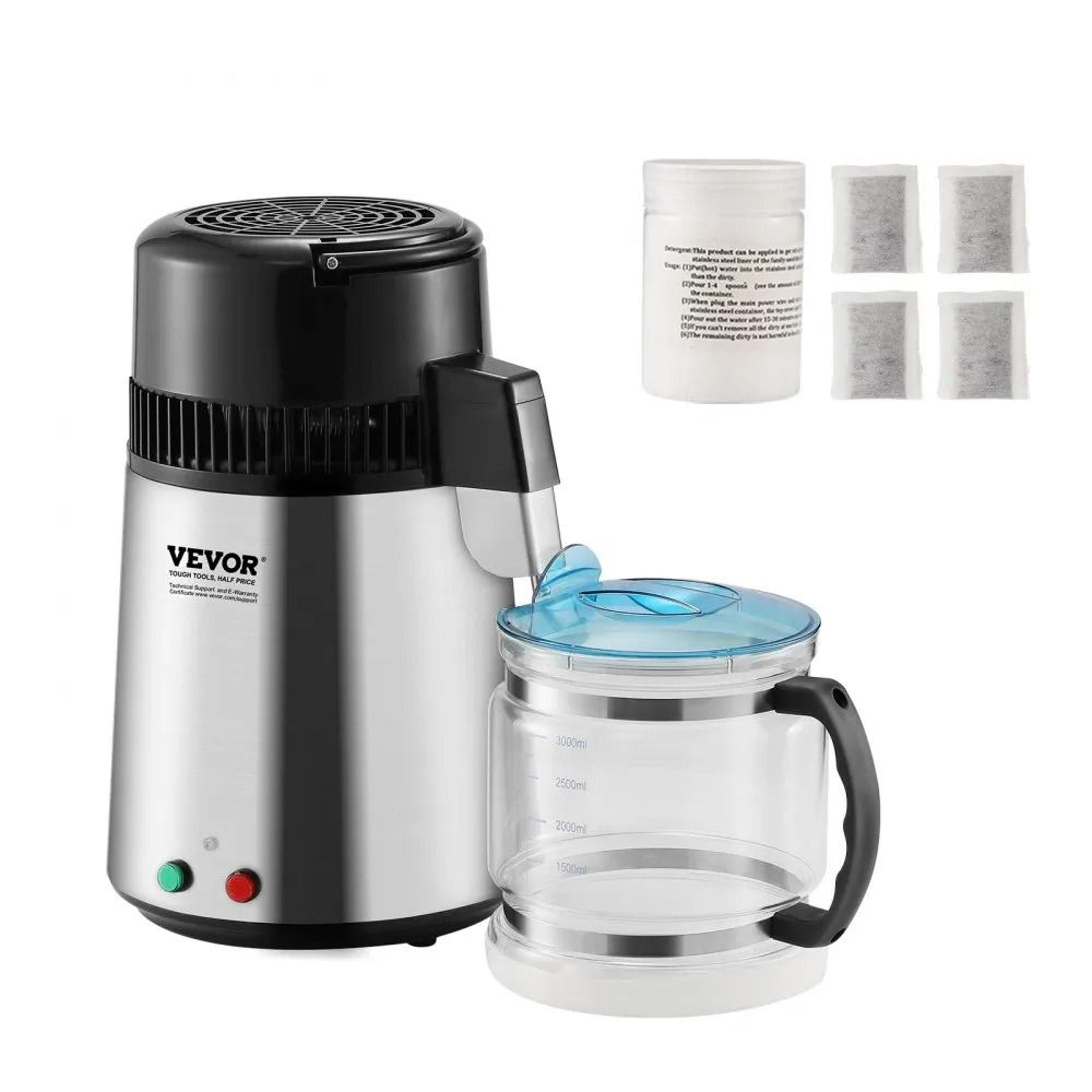 distilled water maker silvery, pure water purifier filter for home countertop, water distiller