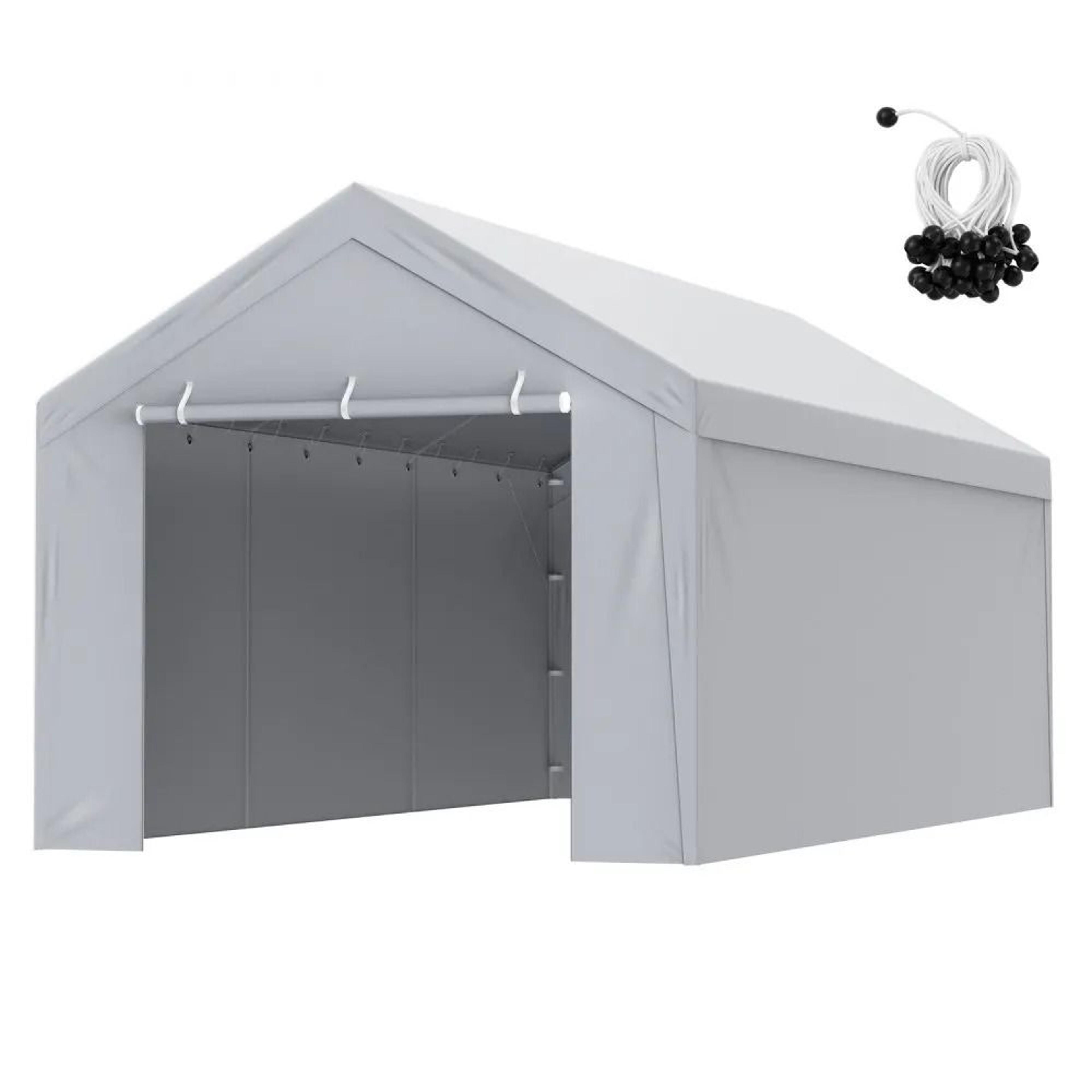 heavy-duty waterproof & uv protected garage tent shelter tarp, carport replacement canopy cover top, easy install