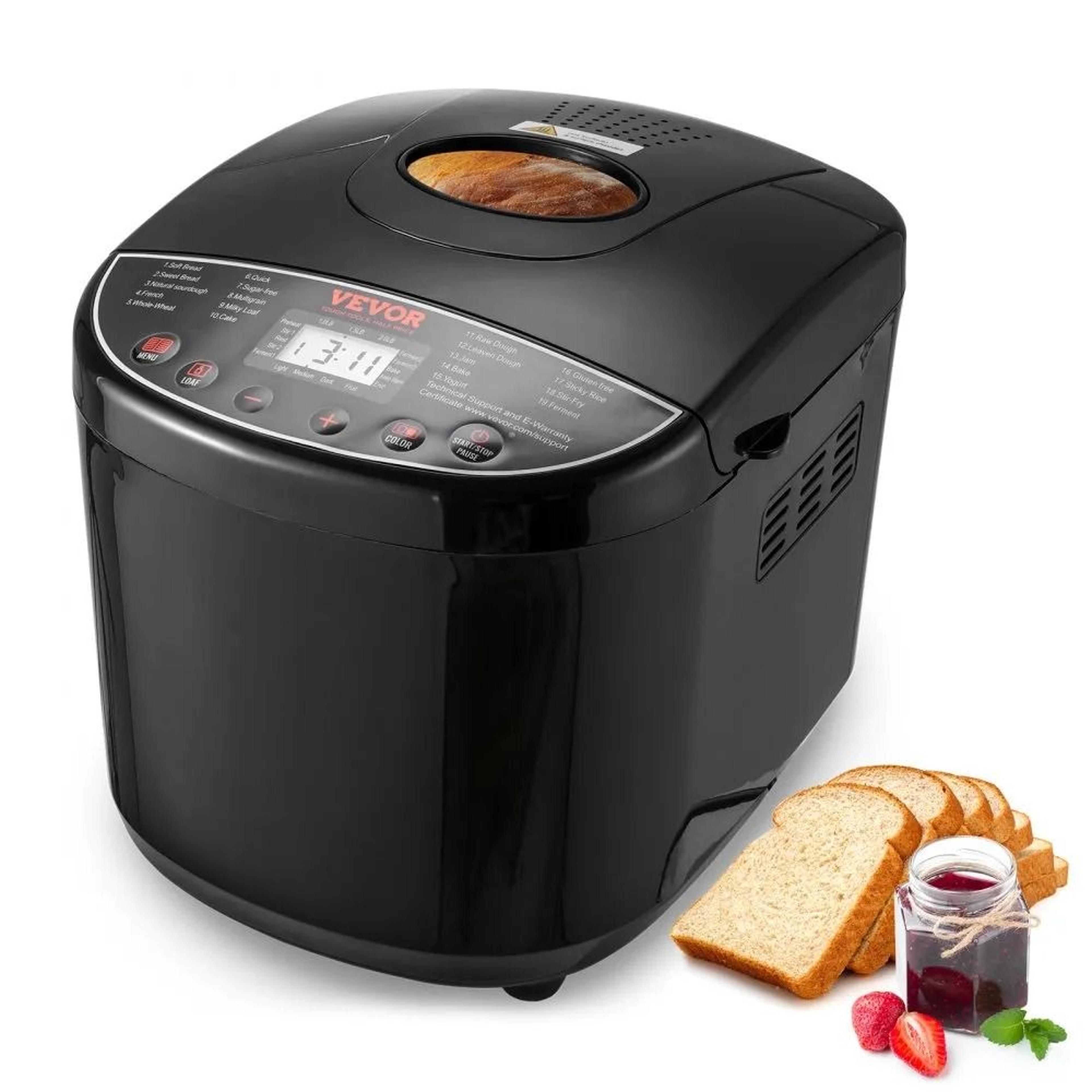 automatic bread maker, dough machine with gluten free setting, nonstick ceramic pan