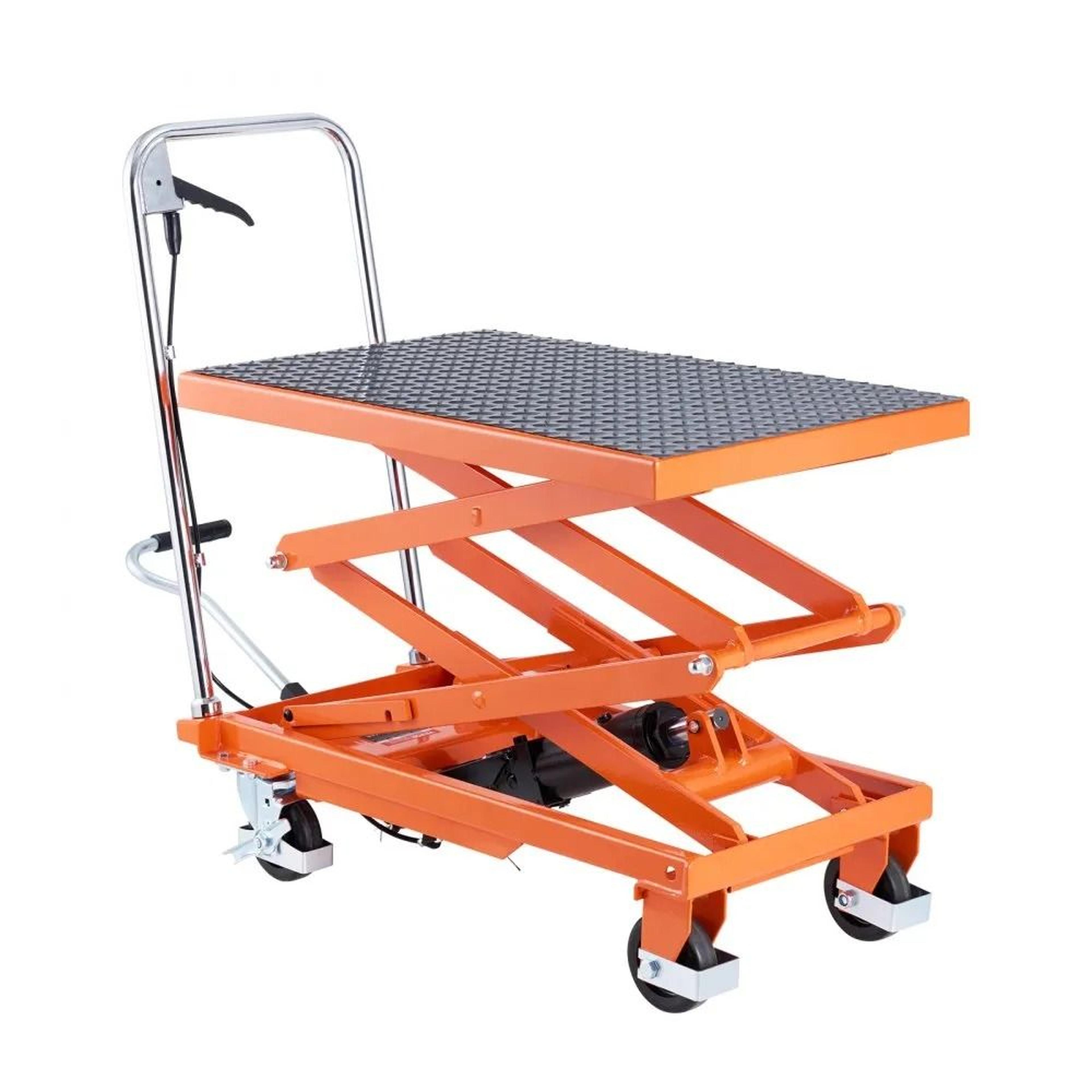 Manual Hydraulic Lifting Cart Height High Lbs Capacity Nonslip Pad With Wheels 8