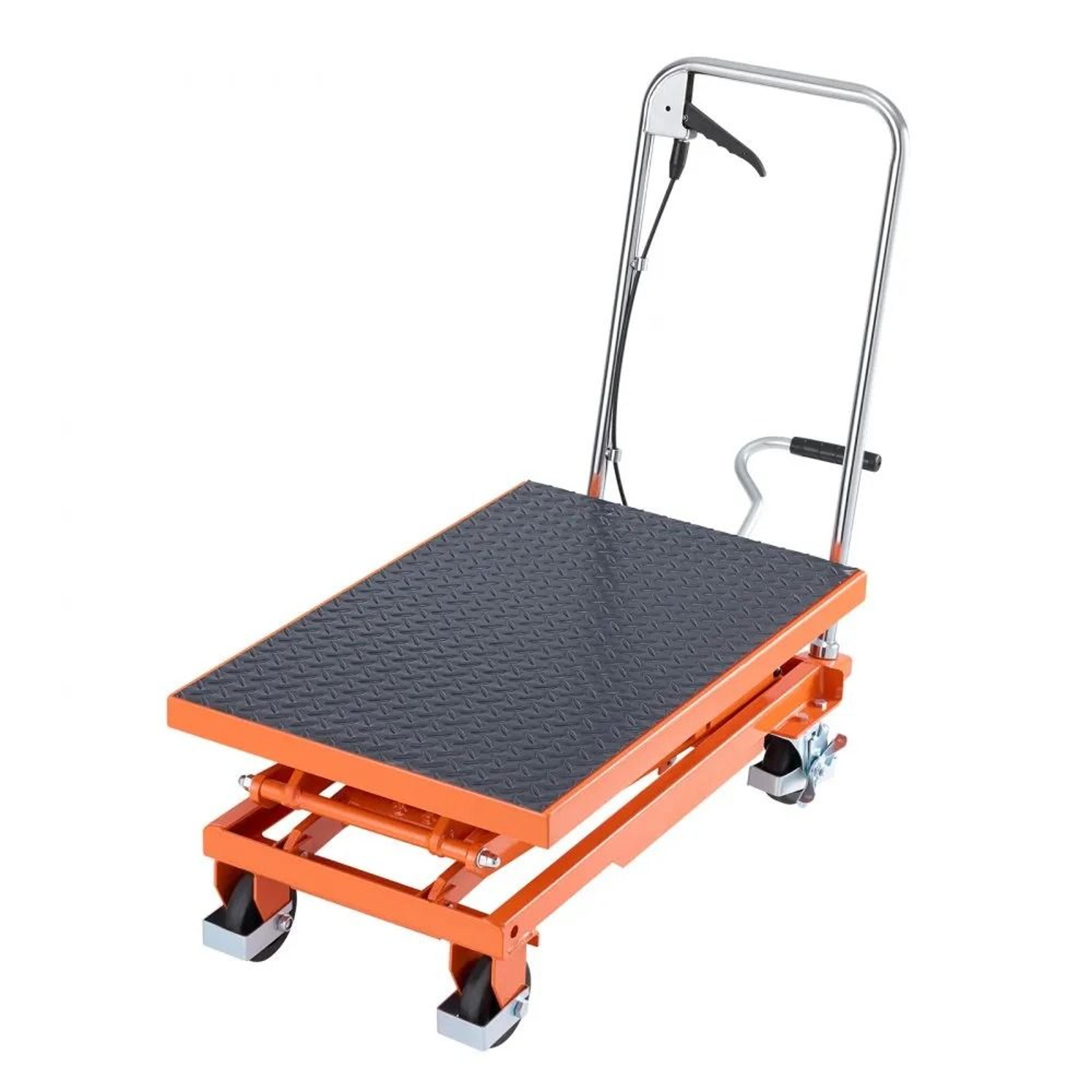 Manual Hydraulic Lifting Cart Height High Lbs Capacity Nonslip Pad With Wheels 9