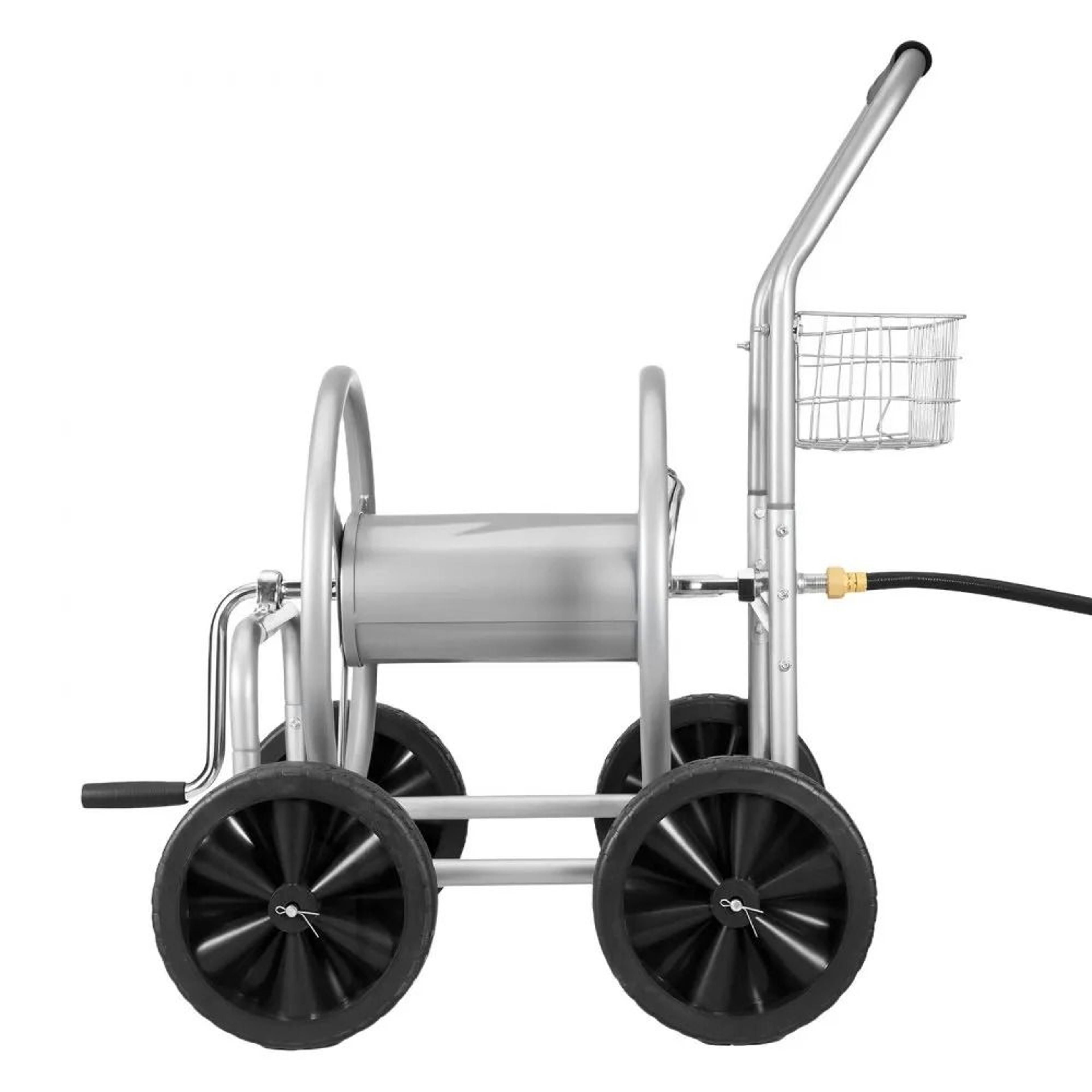 Garden Hose Reel Cart With Storage Basket Holds 300 Ft Of 58 Hose Heavy Duty Steel With Mobile Whee 7