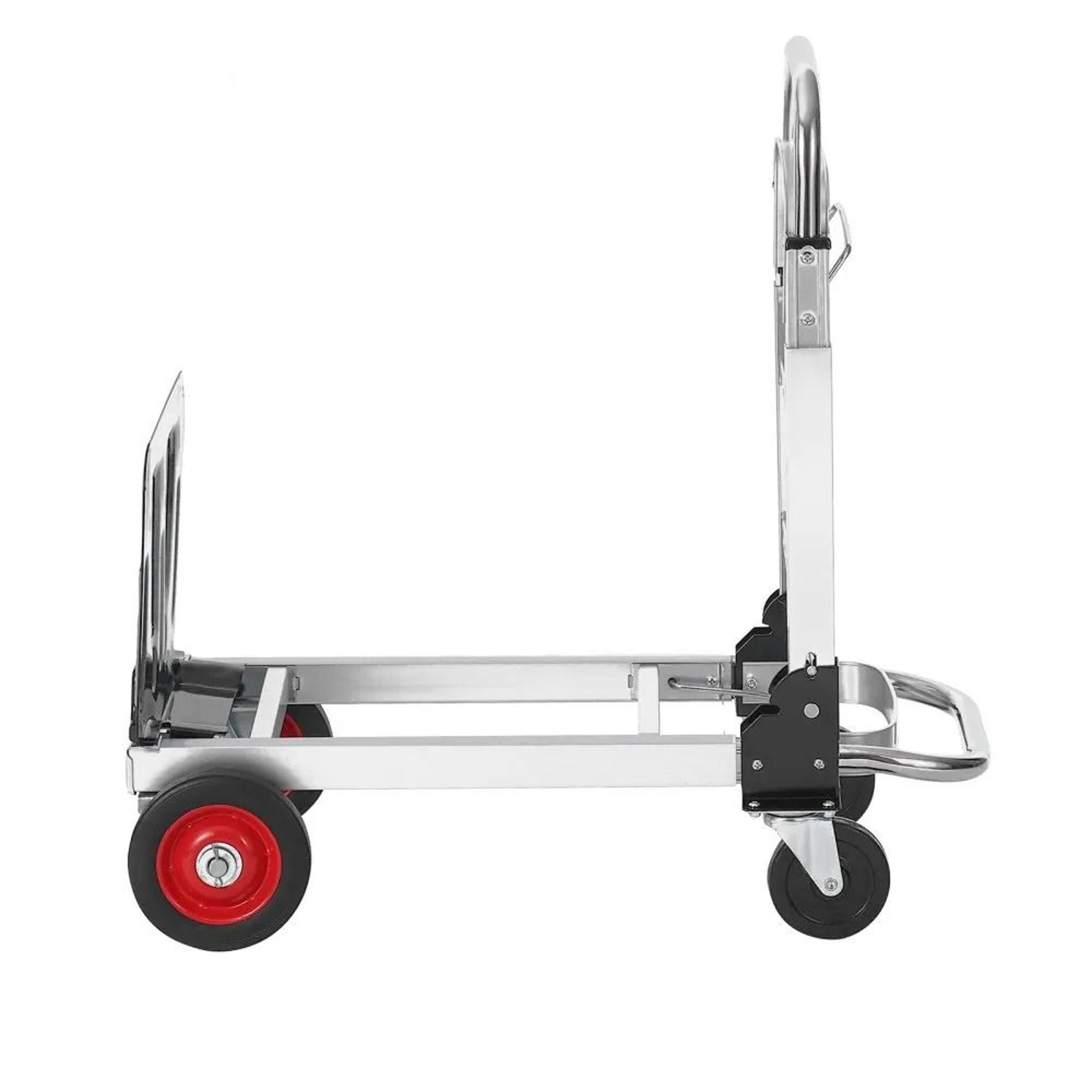 Heavy Duty Aluminum Folding Hand Truck High Lbs Capacity Collapsible Dolly Cart With Rubber Wheels 9