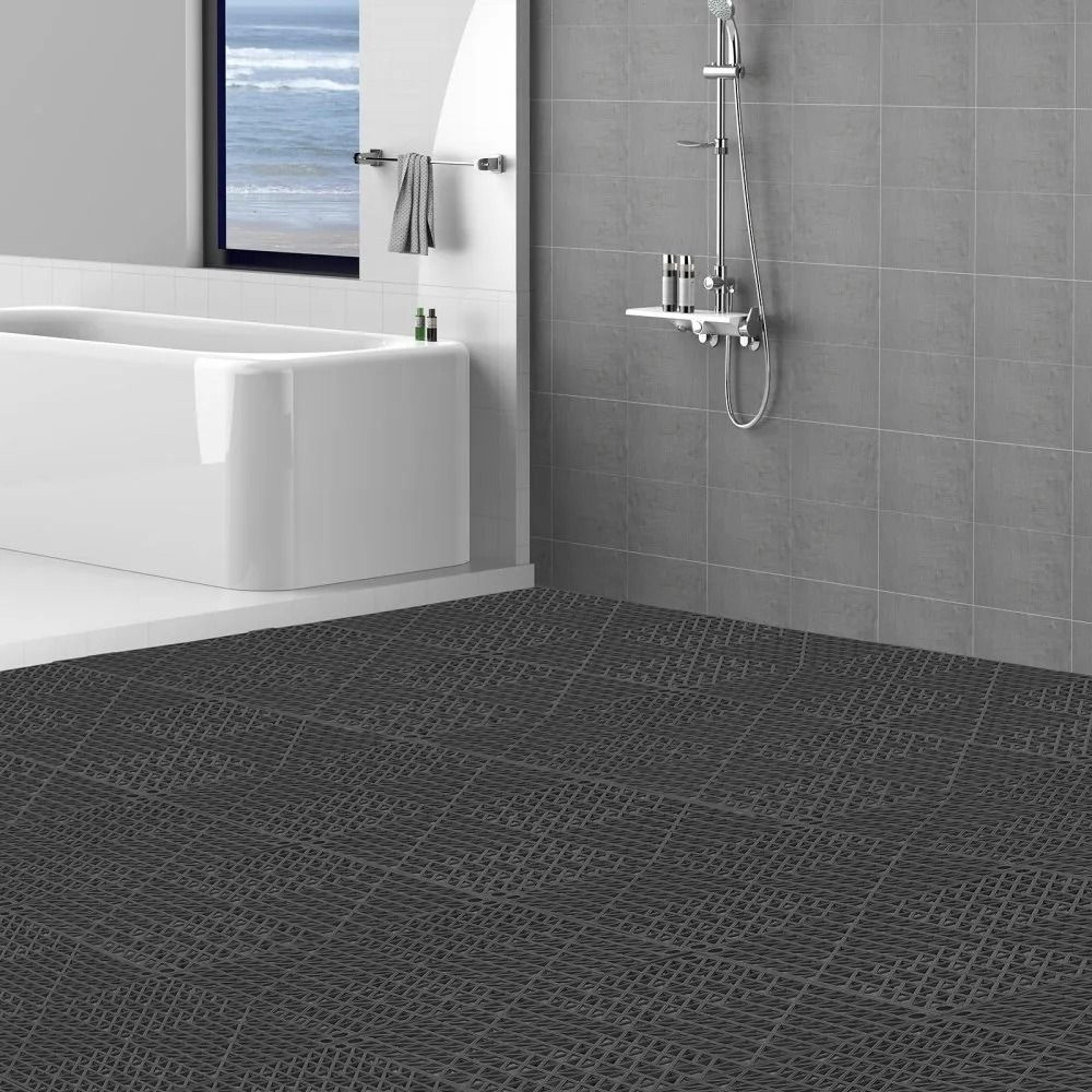 Interlocking Drainage Tiles NonSlip Waterproof Mats For Kitchens Pools Wet Areas 6